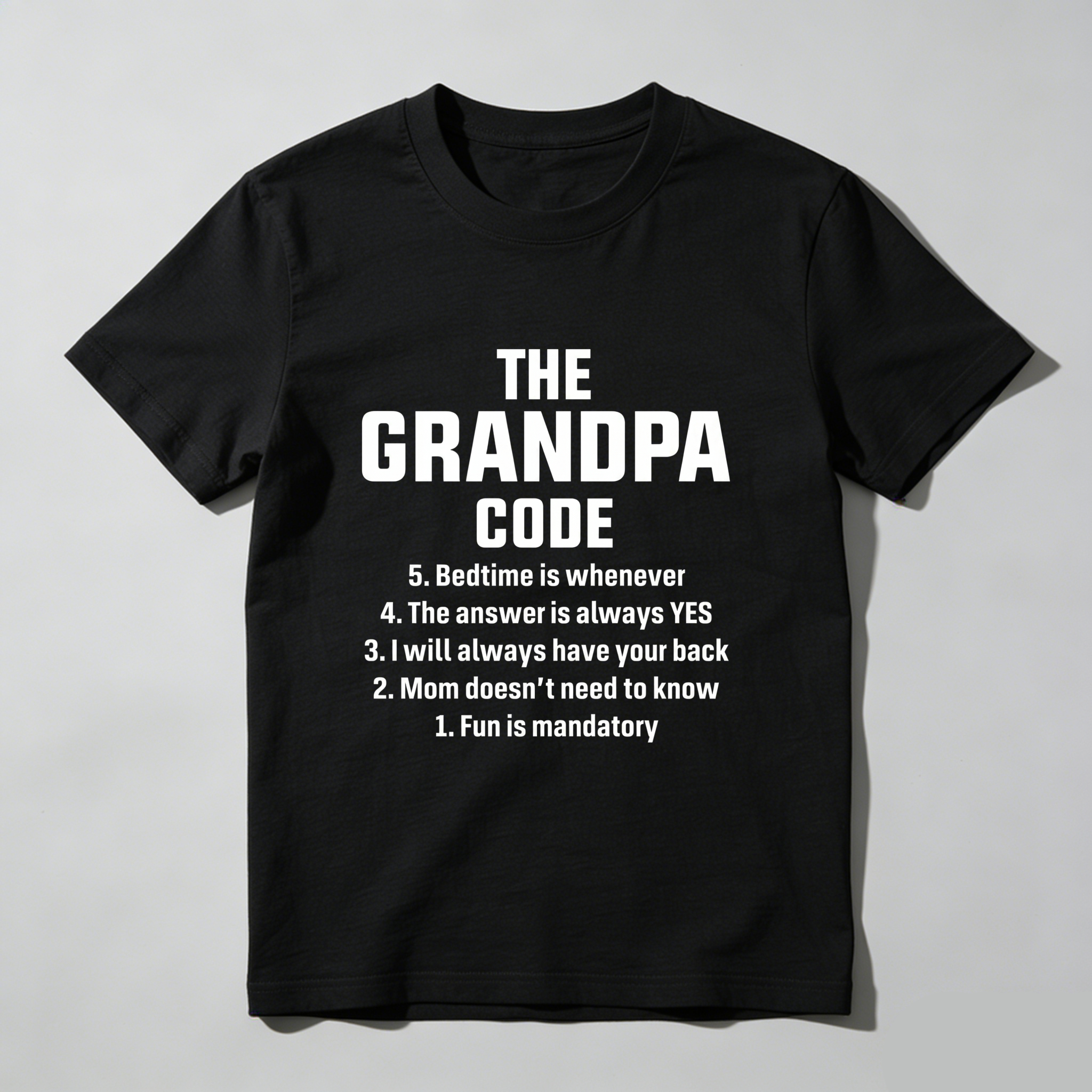 TEECURENT The Grandpa Code Fun Mandatory Yes Always Pure Cotton Short Sleeve T-Shirt