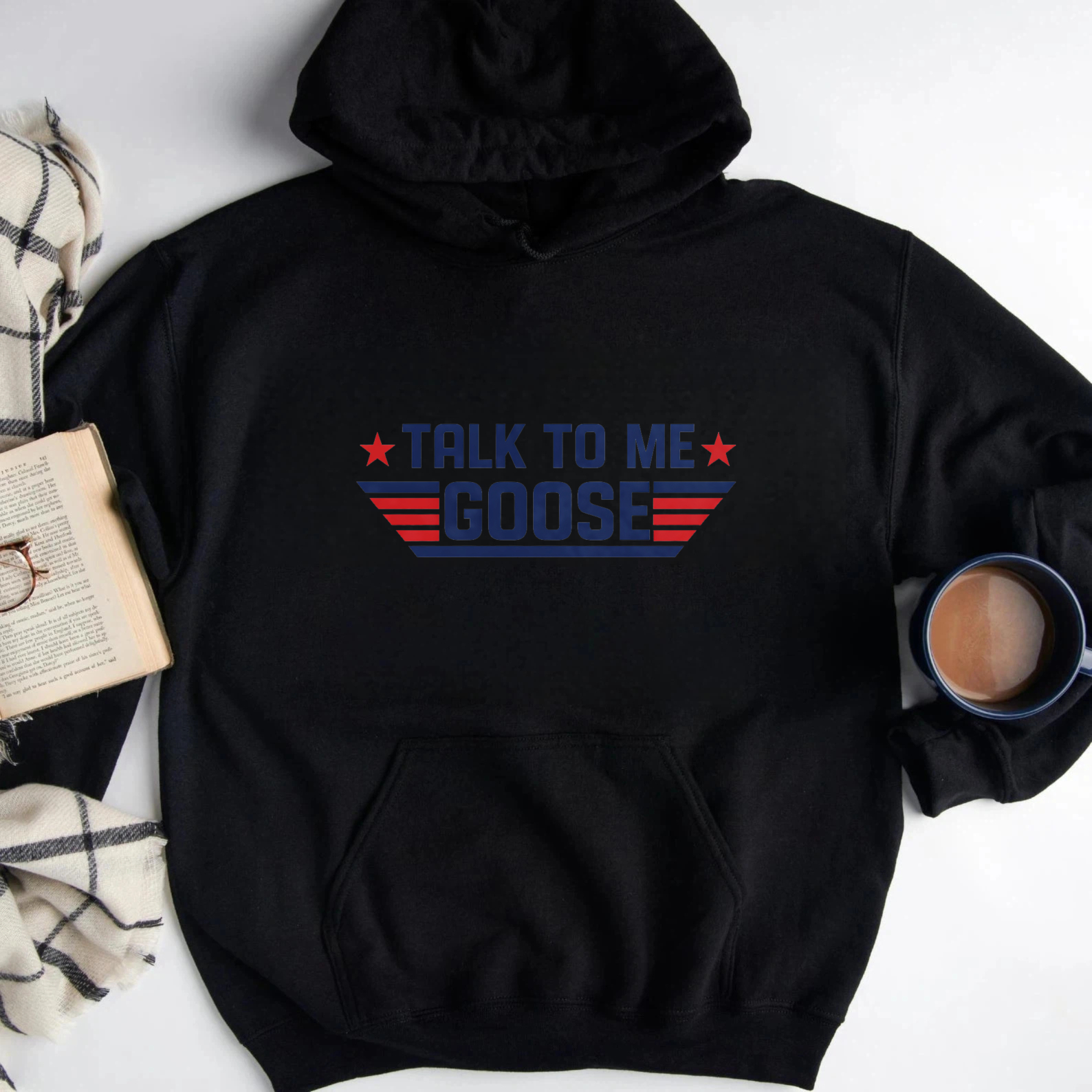 TEECURENT Gildan Talk To Me Goose Hoodie Top With Stars And Stripes Design For Men And Women Casual Sweatshirt Unisex Pullover With Front Pocket And Drawstring Hood