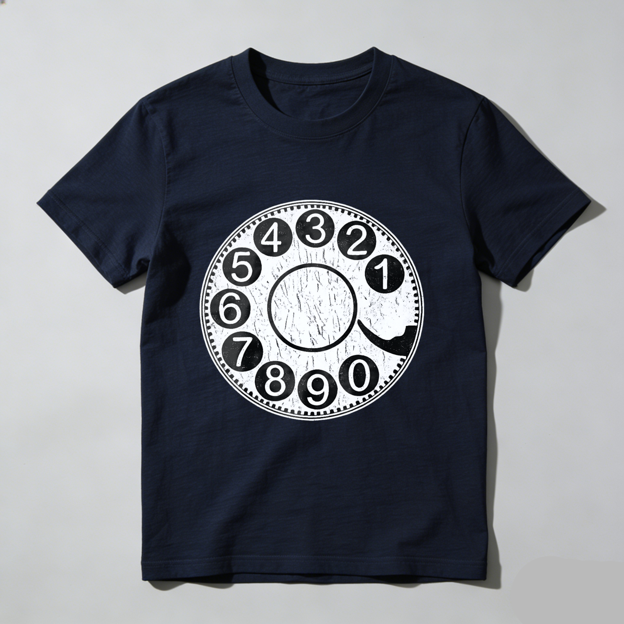 Vintage Rotary Dial Phone T-Shirt Made In Usa Retro Telephone Design Black Cotton Shirt Unisex Classic Style Gift For Tech Enthusiasts
