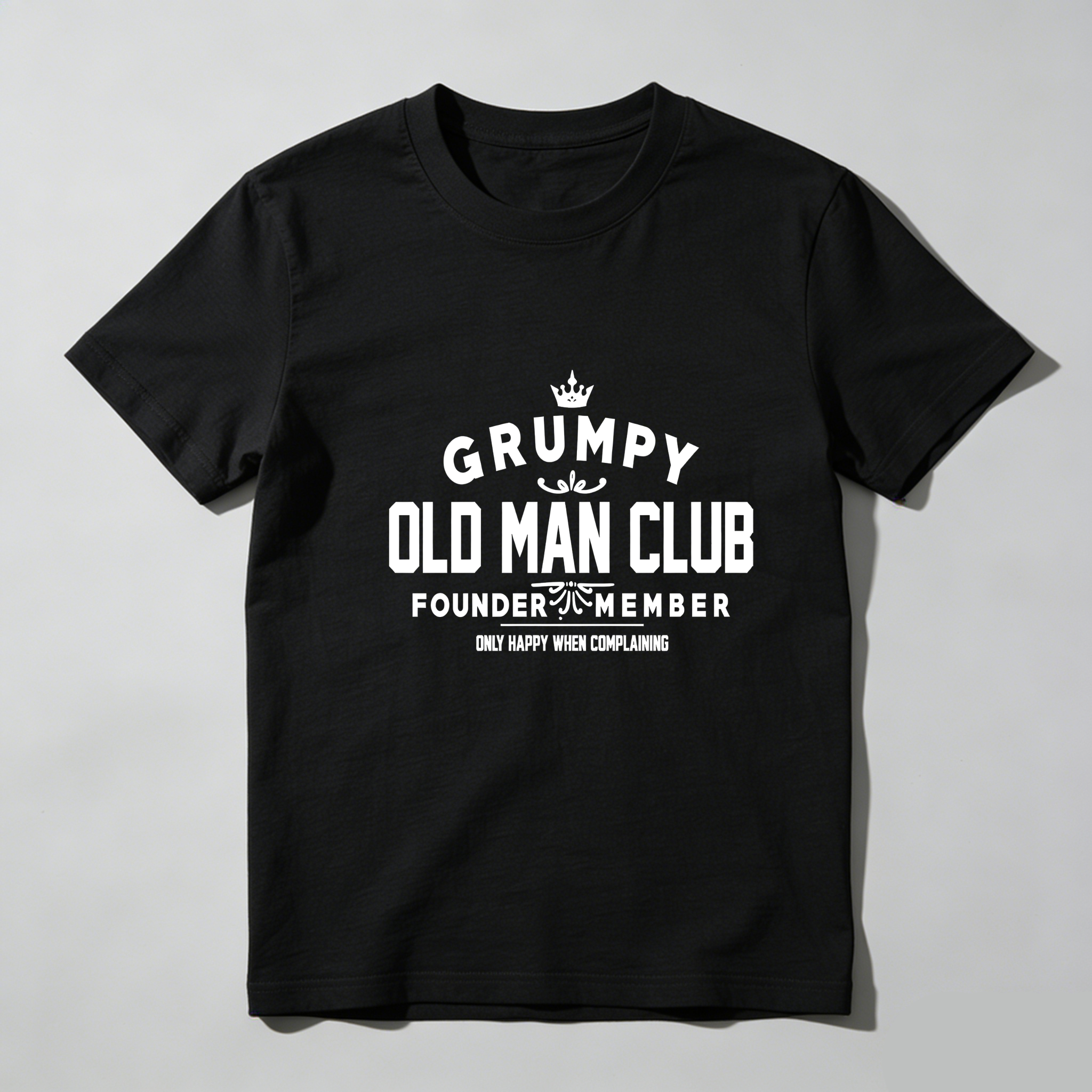TEECURENT Grumpy Old Man Club Founder Member   Pure Cotton Short Sleeve T Shirt-TeeCurent
