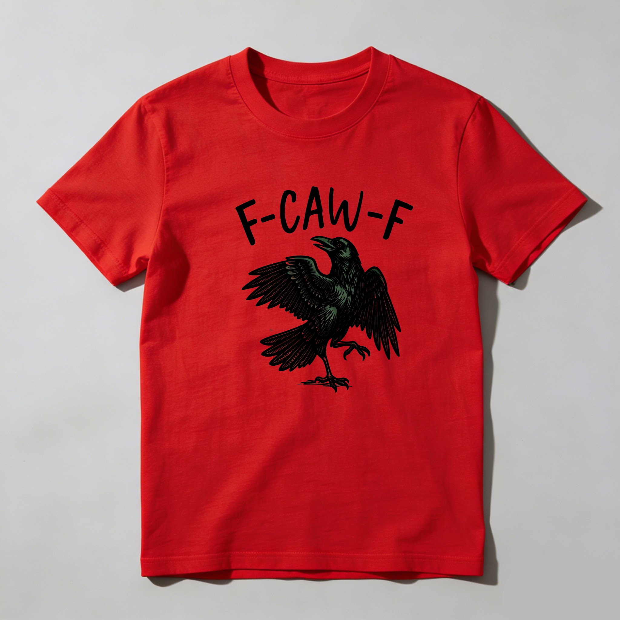 TEECURENT F Caw F Bird Graphic Pure Cotton Short Sleeve T Shirt-TeeCurent