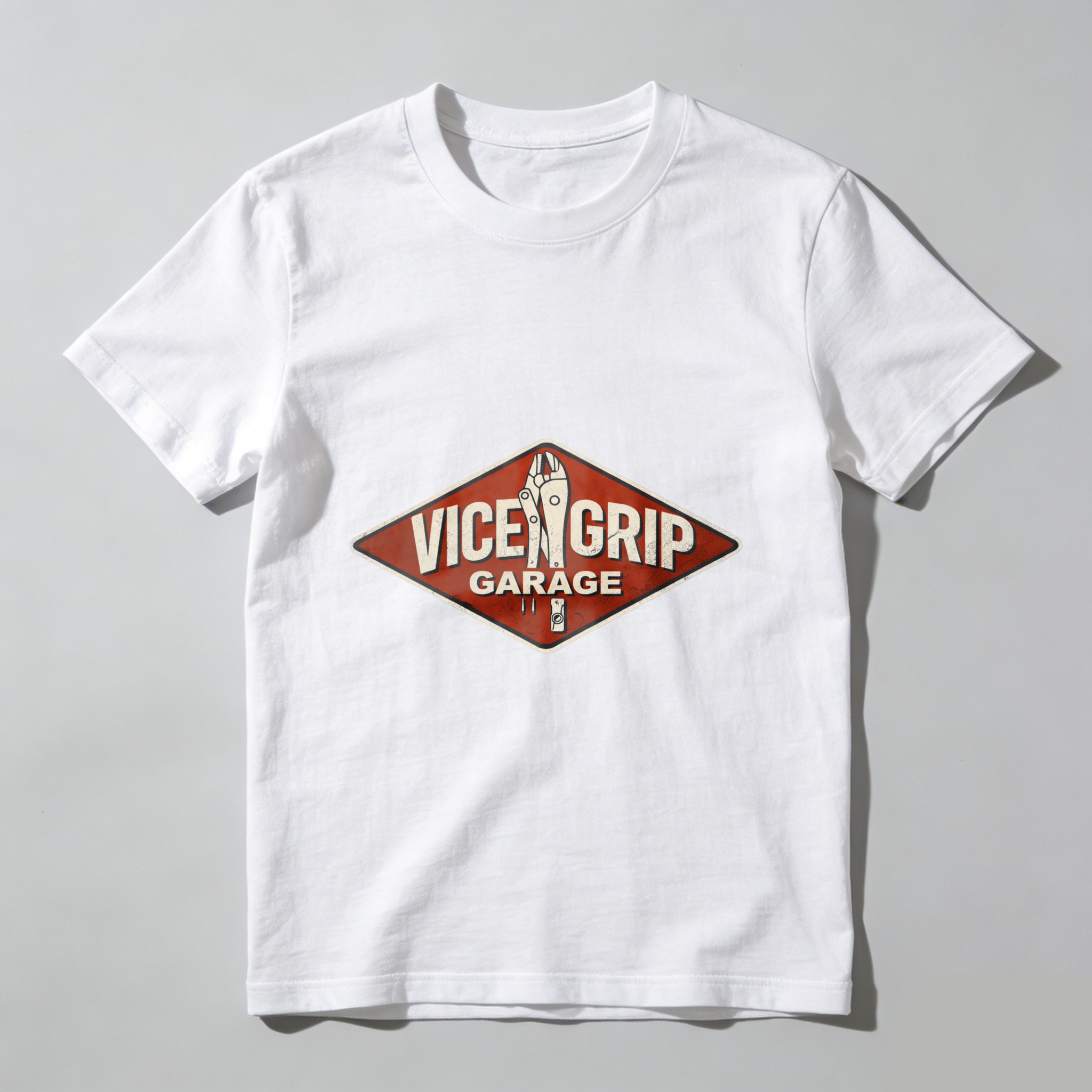 Vice Grip Garage T Shirt Classic Black Men's Crewneck Tee With Diamond Logo Design For Mechanics And Automotive Enthusiasts