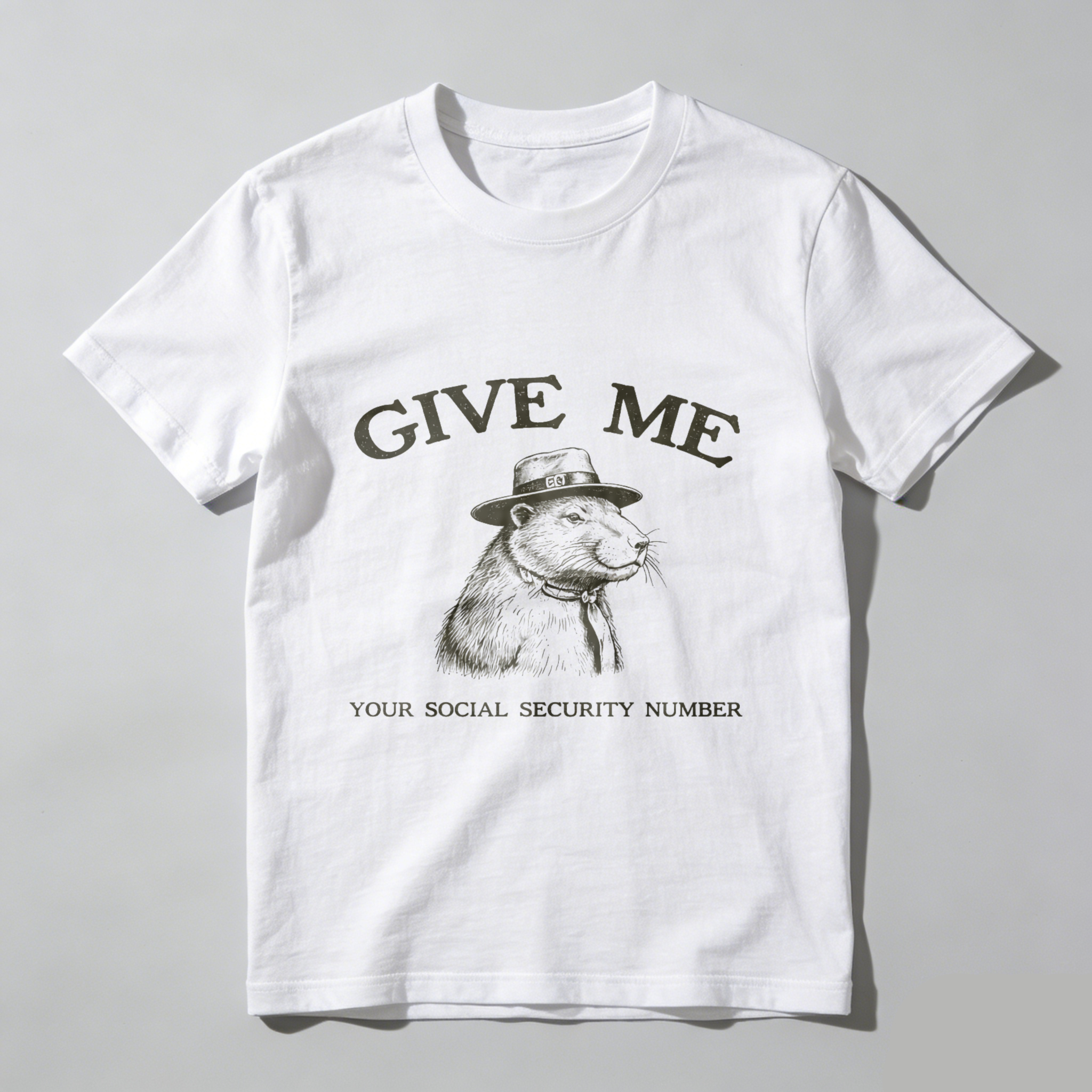 Give Me Your Social Security Number Otter Hat T-Shirt