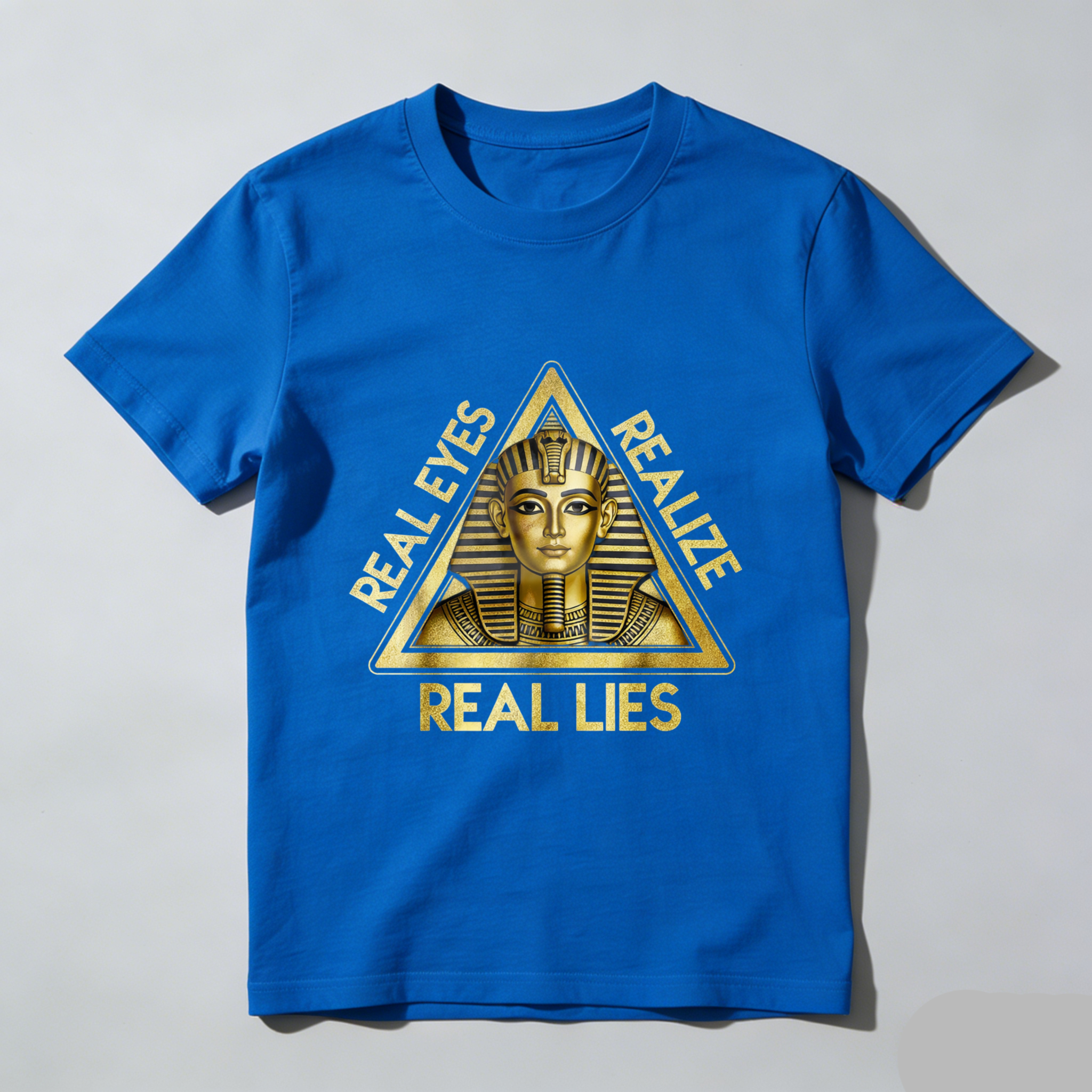 TEECURENT  Real Eyes Realize Real Lies Pyramid Sphinx Design TEECURENT