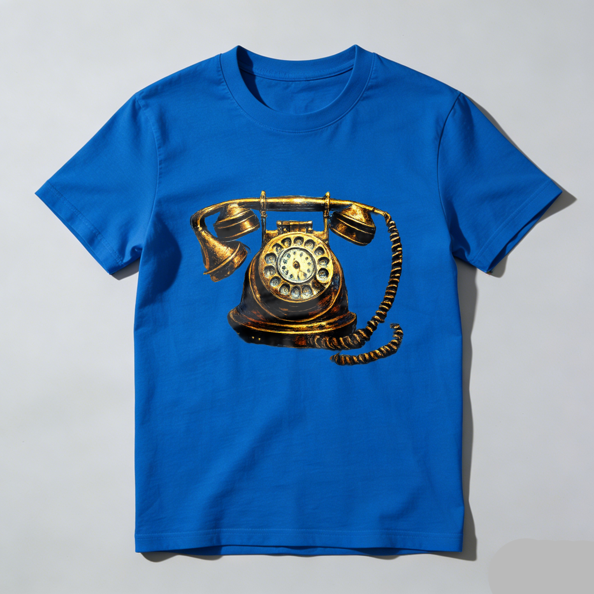 Vintage Rotary Telephone Graphic T-Shirt Made In Usa Black Classic Retro Phone Design Unisex Casual Wear