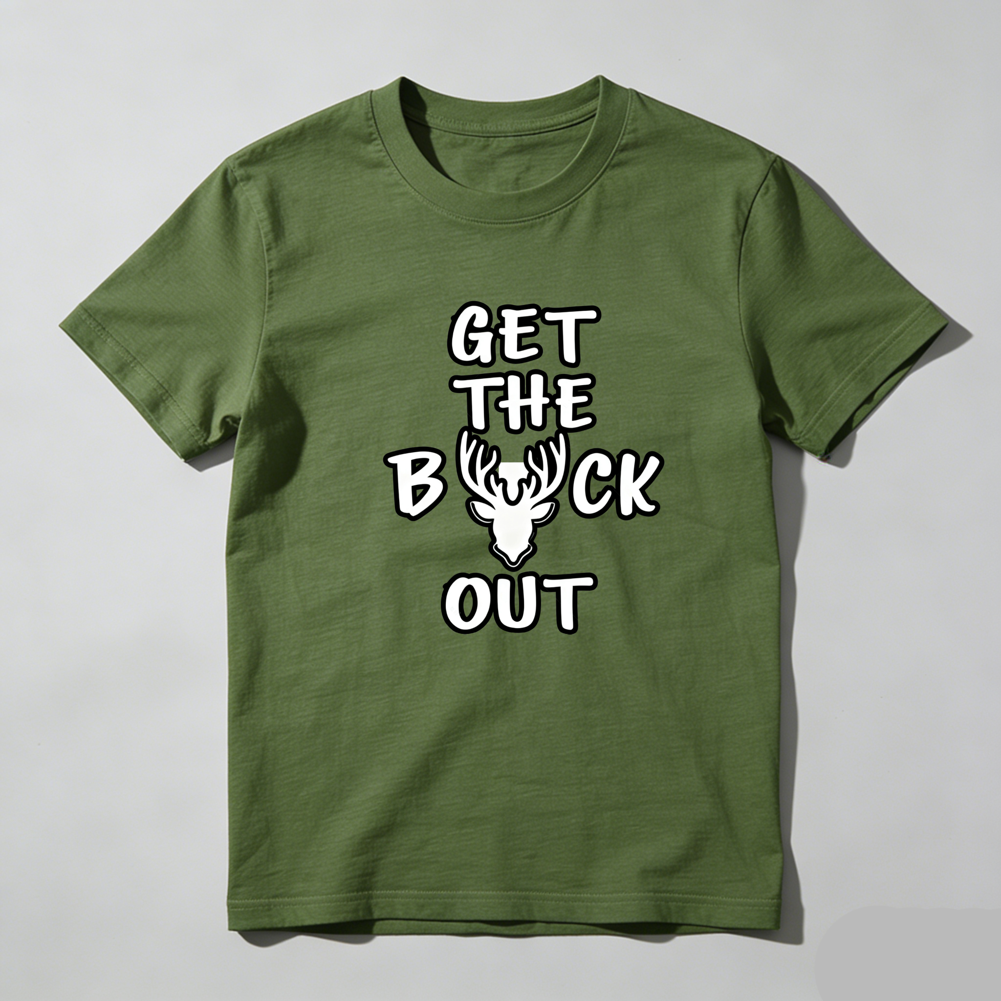 TEECURENT Get The Buck Out Pure Cotton Short Sleeve T Shirt-TeeCurent