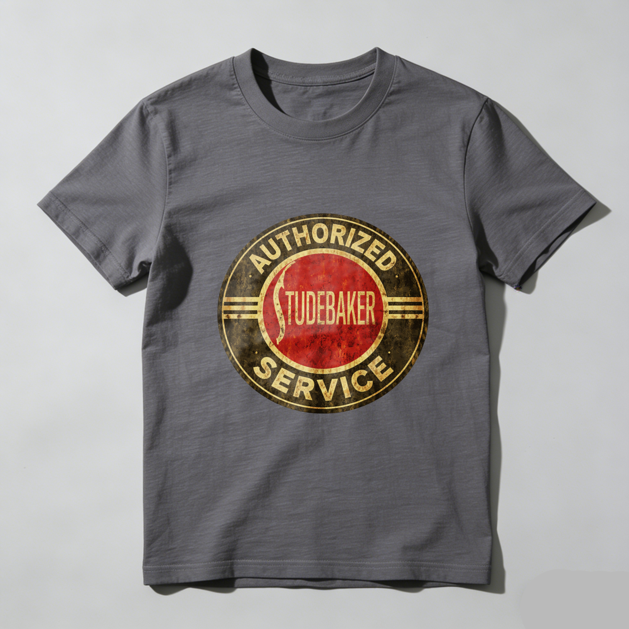 Authorized Studebaker Service Classic Logo T Shirt Vintage Automotive Design Black Cotton Men's Tee