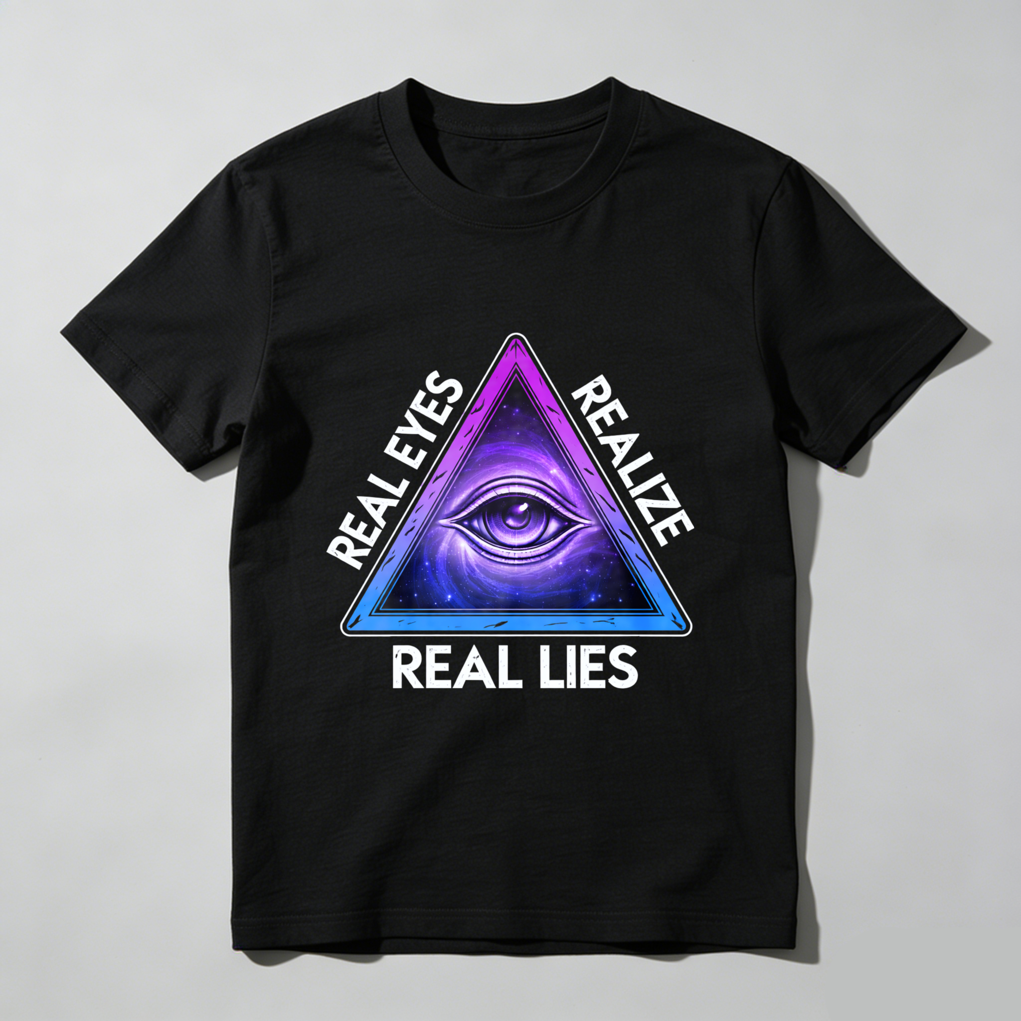 TEECURENT  Real Eyes Realize Real Lies Pyramid Eye Design TEECURENT