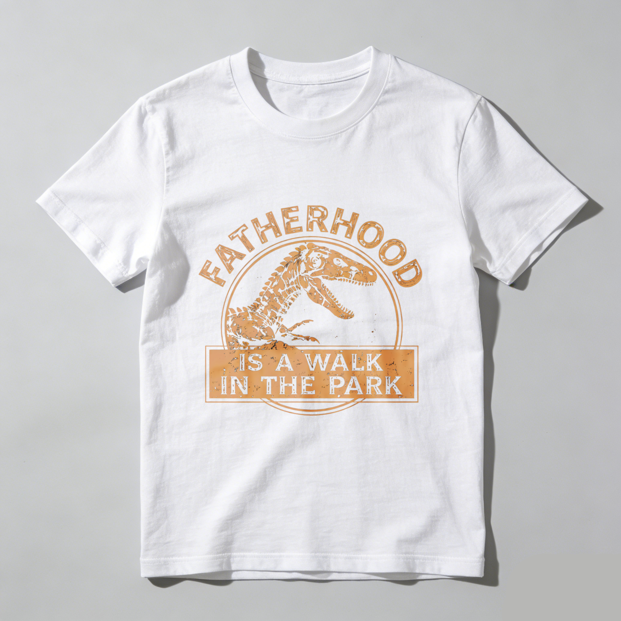 TEECURENT Fatherhood Is A Walk In The Park Dinosaur T-Shirt For Men Funny Dad Gift Shirt