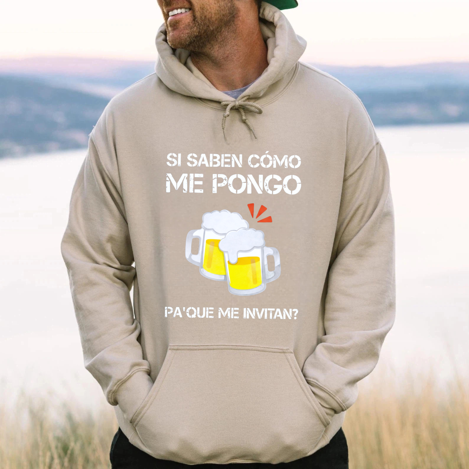 TEECURENT Gildan Funny Beer Lover Hoodie With Spanish Text And Beer Mugs Design For Men Women Unisex Casual Sweatshirt