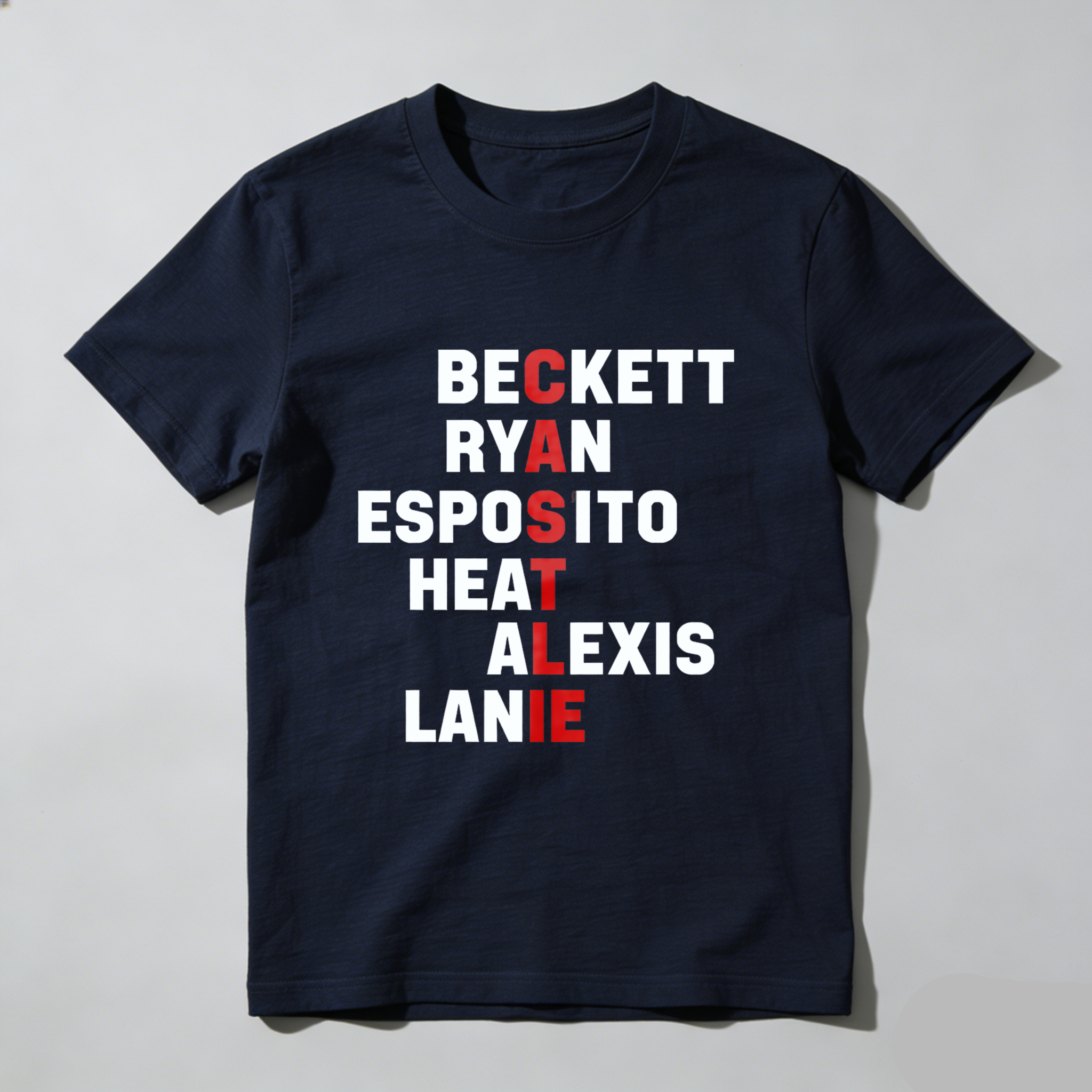 TEECURENT Beckett Ryan Esposito Heat Alexis Lanie Black T Shirt