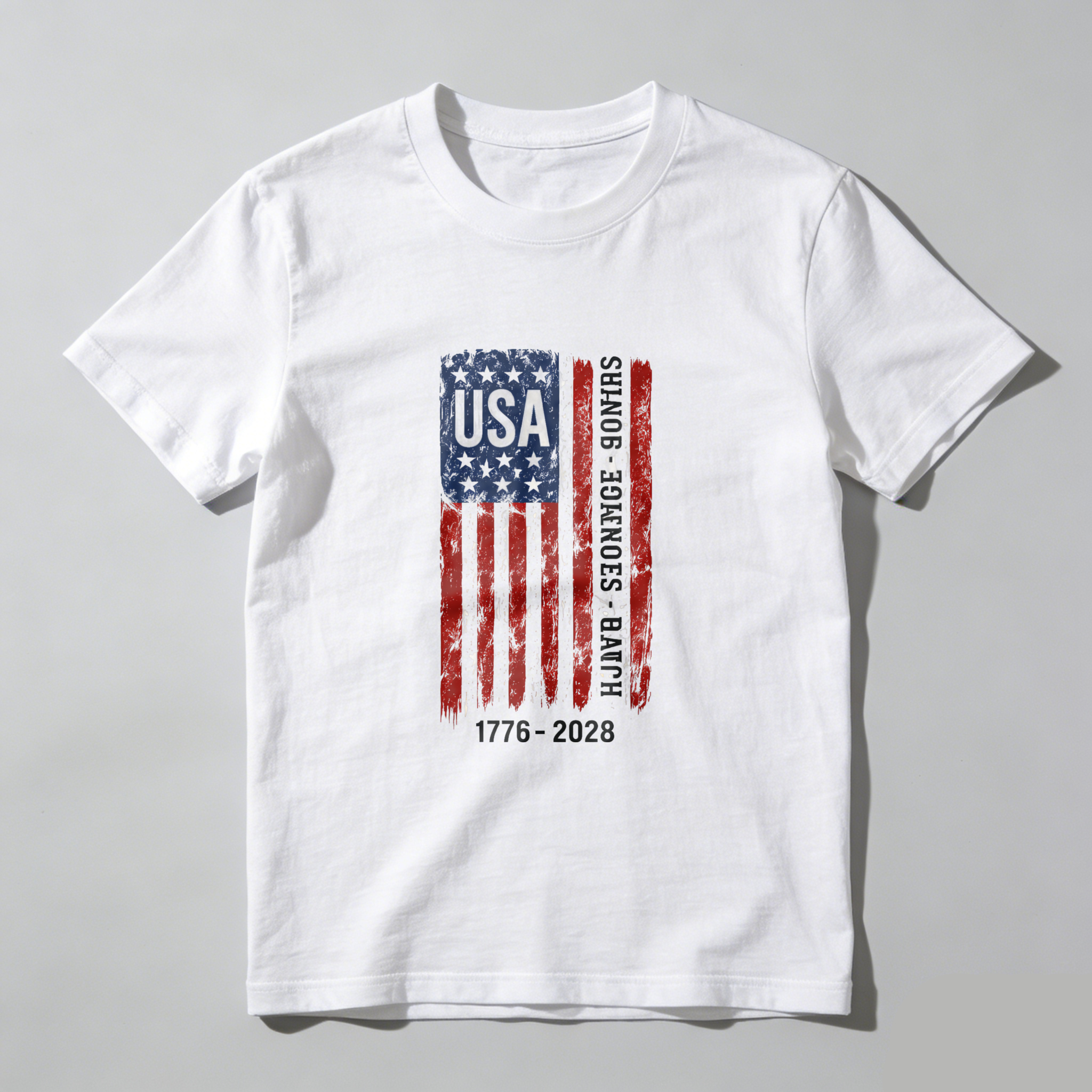 Usa Flag Independence Day 1776 2028 Patriotic American Flag T Shirt Men Women Black Distressed Design Vintage Style Celebration Apparel