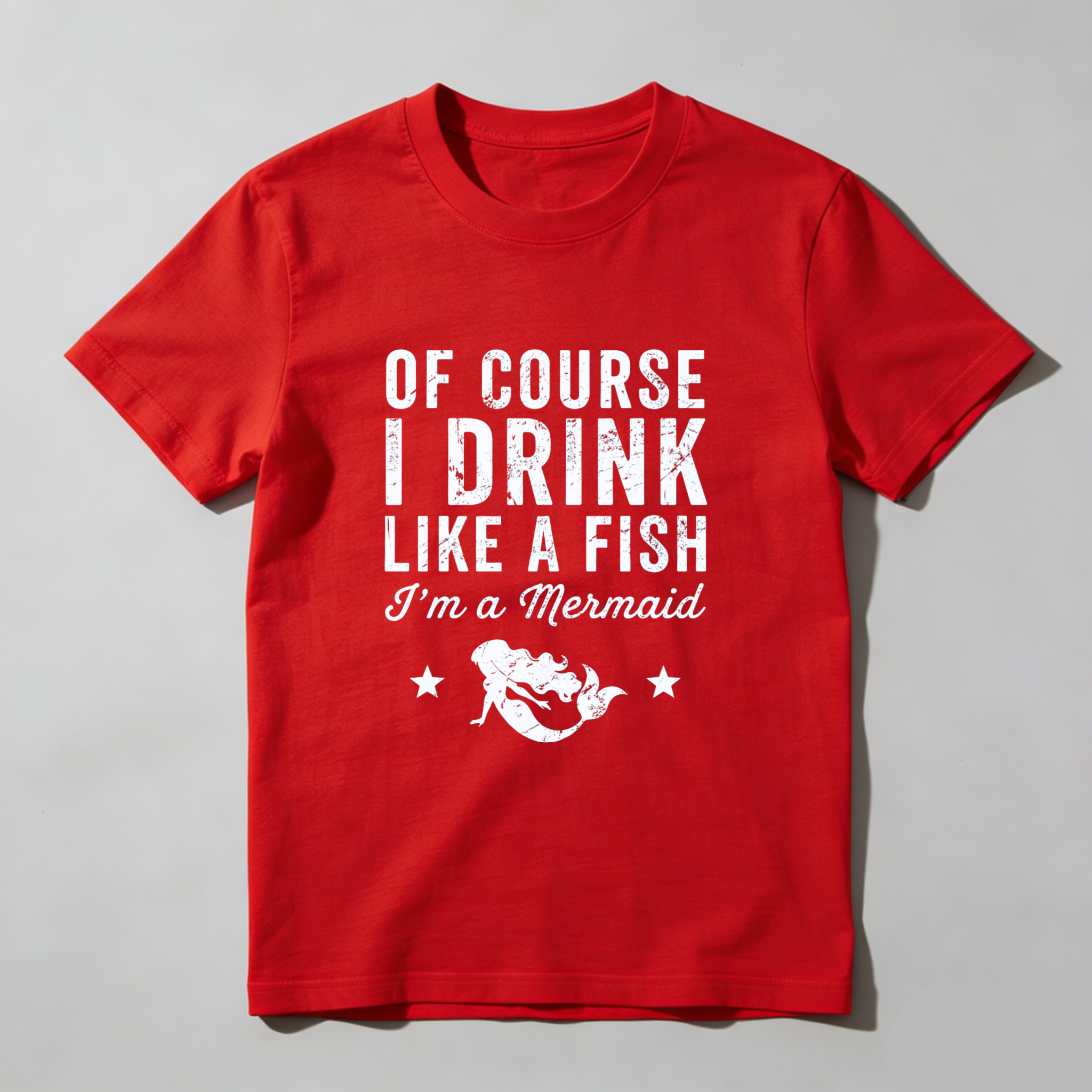 TEECURENT Of Course I Drink Like A Fish Im A Mermaid T Shirt Funny Mermaid Saying Shirt For Women Men Casual Summer Top WOMEN