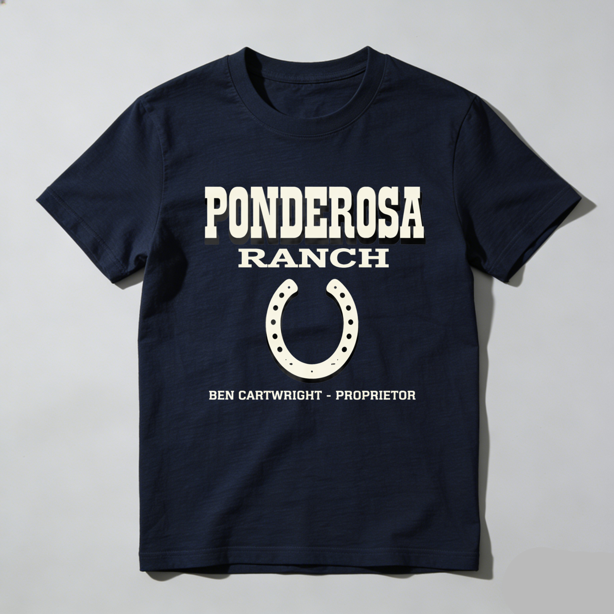 TEECURENTPonderosa Ranch T-Shirt Ben Cartwright Proprietor Western Cowboy Shirt Black Cotton Tee-TeeCurent