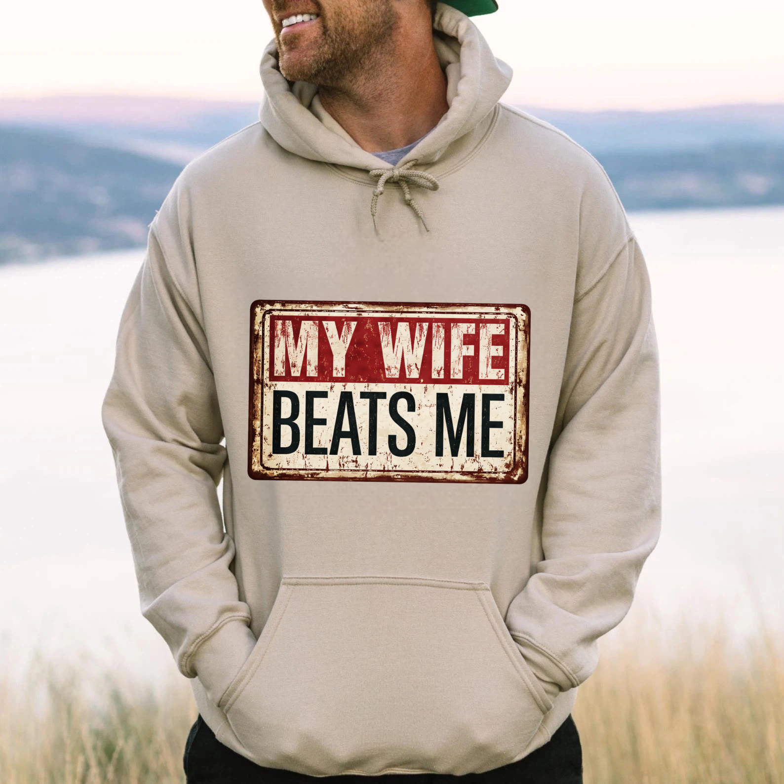 TEECURENT Gildan My Wife Beats Me Hoodie Funny Couple Shirt For Men Women Gift Sweatshirt Casual Wear