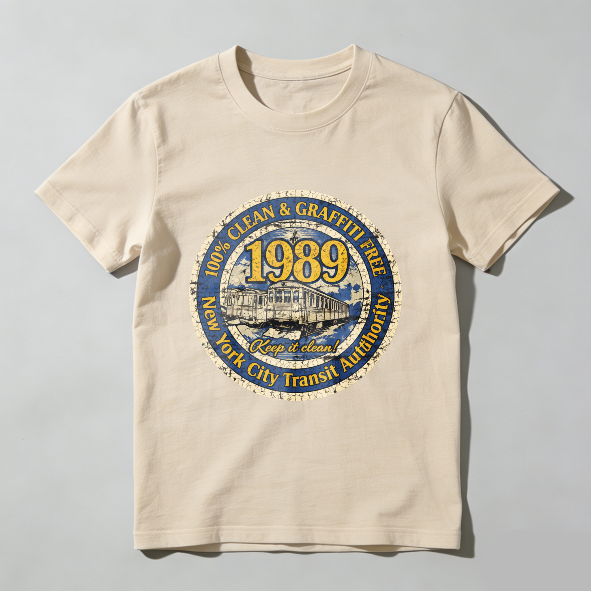New York City Transit Authority 1989 Clean And Graffiti Free Subway Train T-Shirt