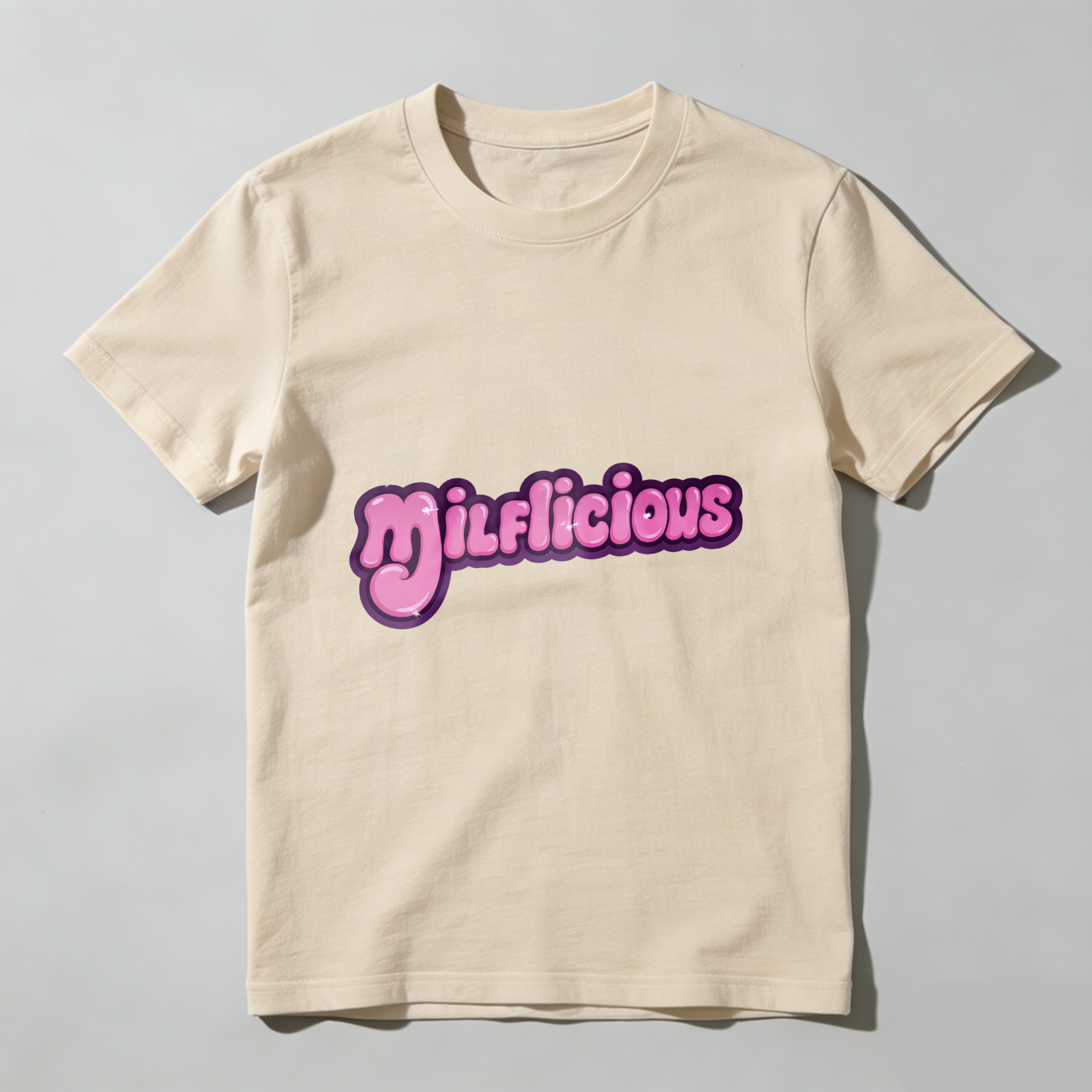 TEECURENT Milklicious Pink Text Design Black T Shirt For Women And Men Fashion Casual Wear WOMEN