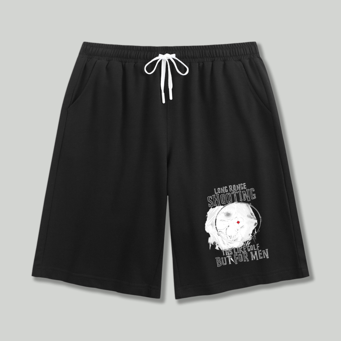 Long Range Shooting Graphic Print Funny Skull Design Casual Summer Beach Sports Shorts