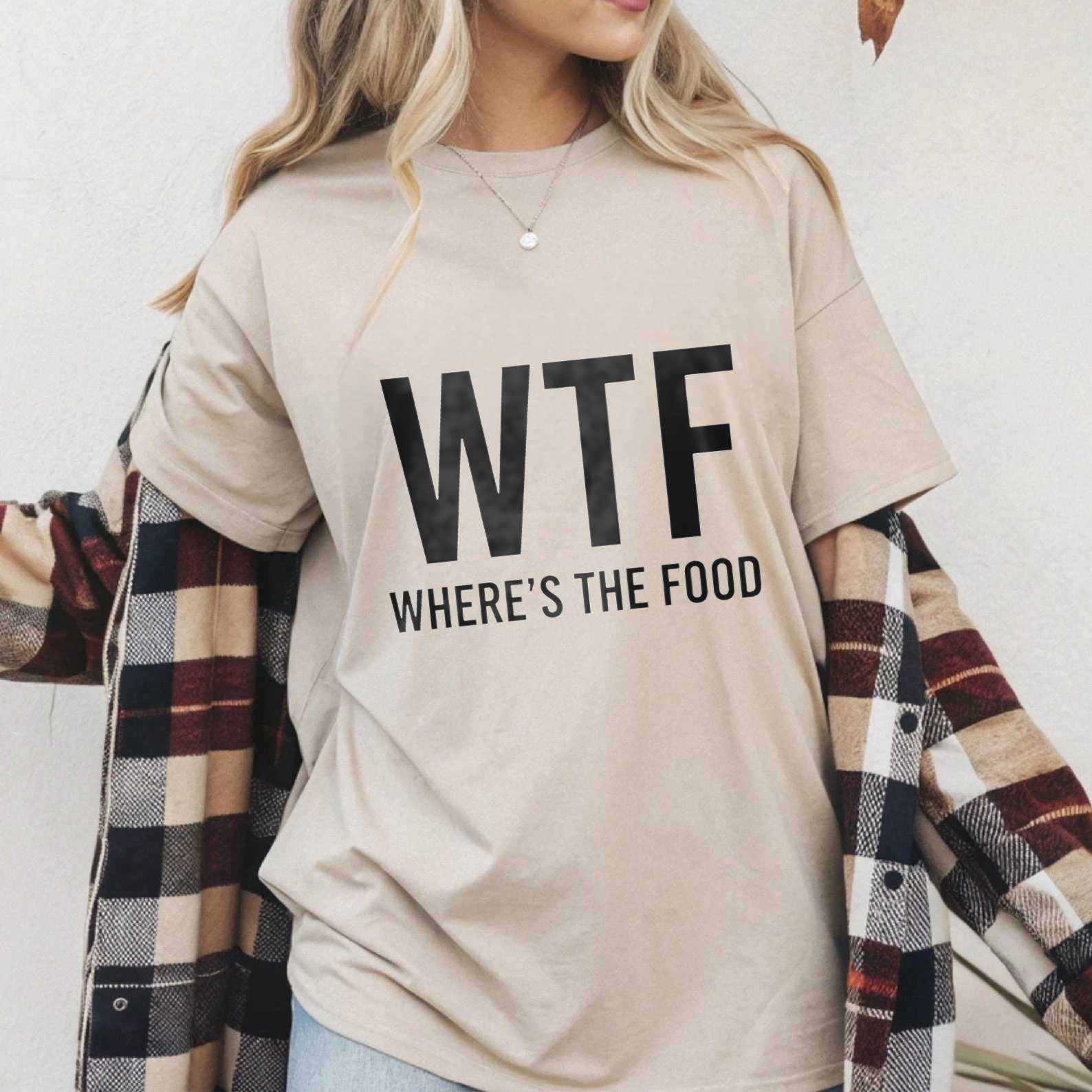 TEECURENT Wtf Where The Food Funny T-Shirt Humor Shirt Casual Wear For Men Women Unisex Top WOMEN