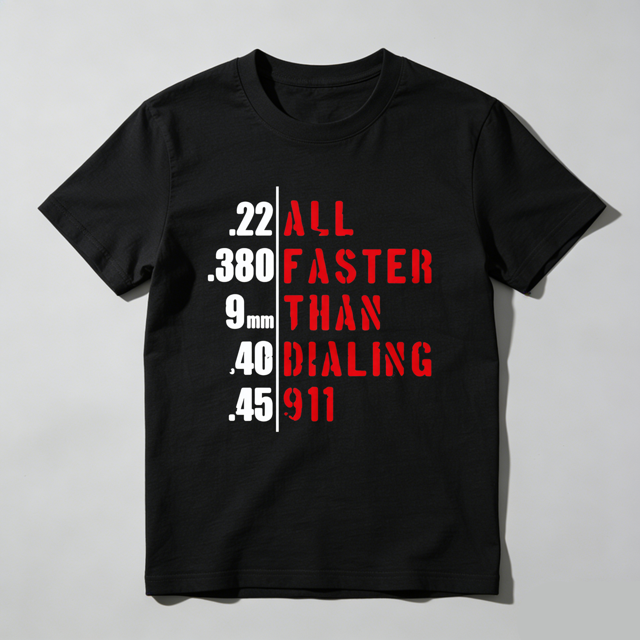 TEECURENT All Faster Than Dialing 911 Pure Cotton Short Sleeve T Shirt-TeeCurent