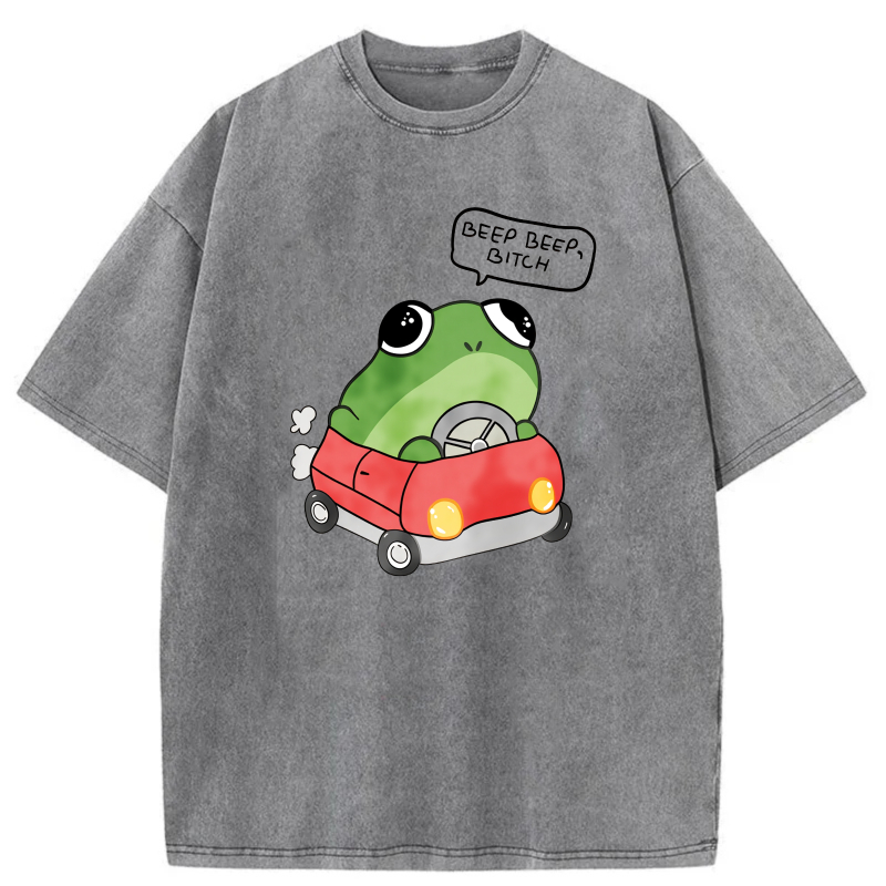 Frog Driving Red Car Beep Beep  tshirt 100% cotton