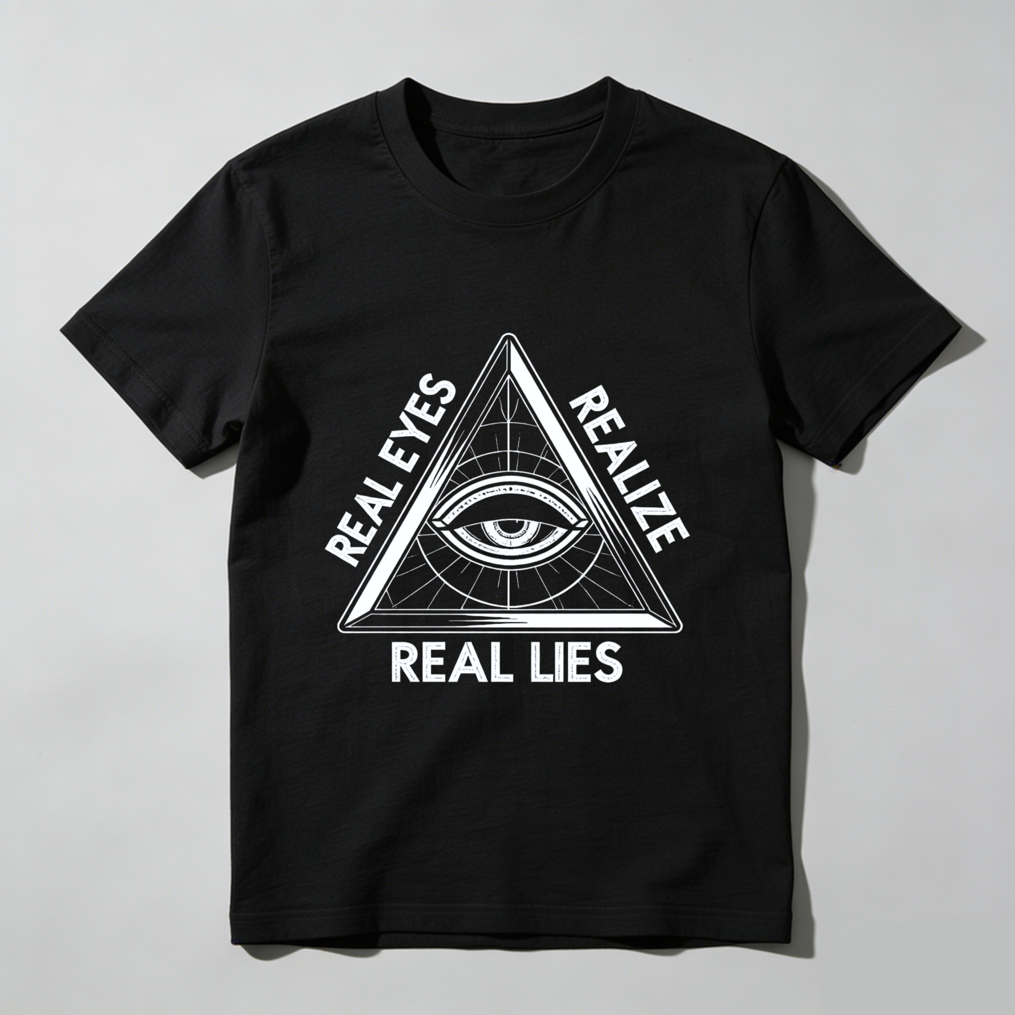TEECURENT  Real Eyes Realize Real Lies Pyramid Eye Symbol(3) TEECURENT
