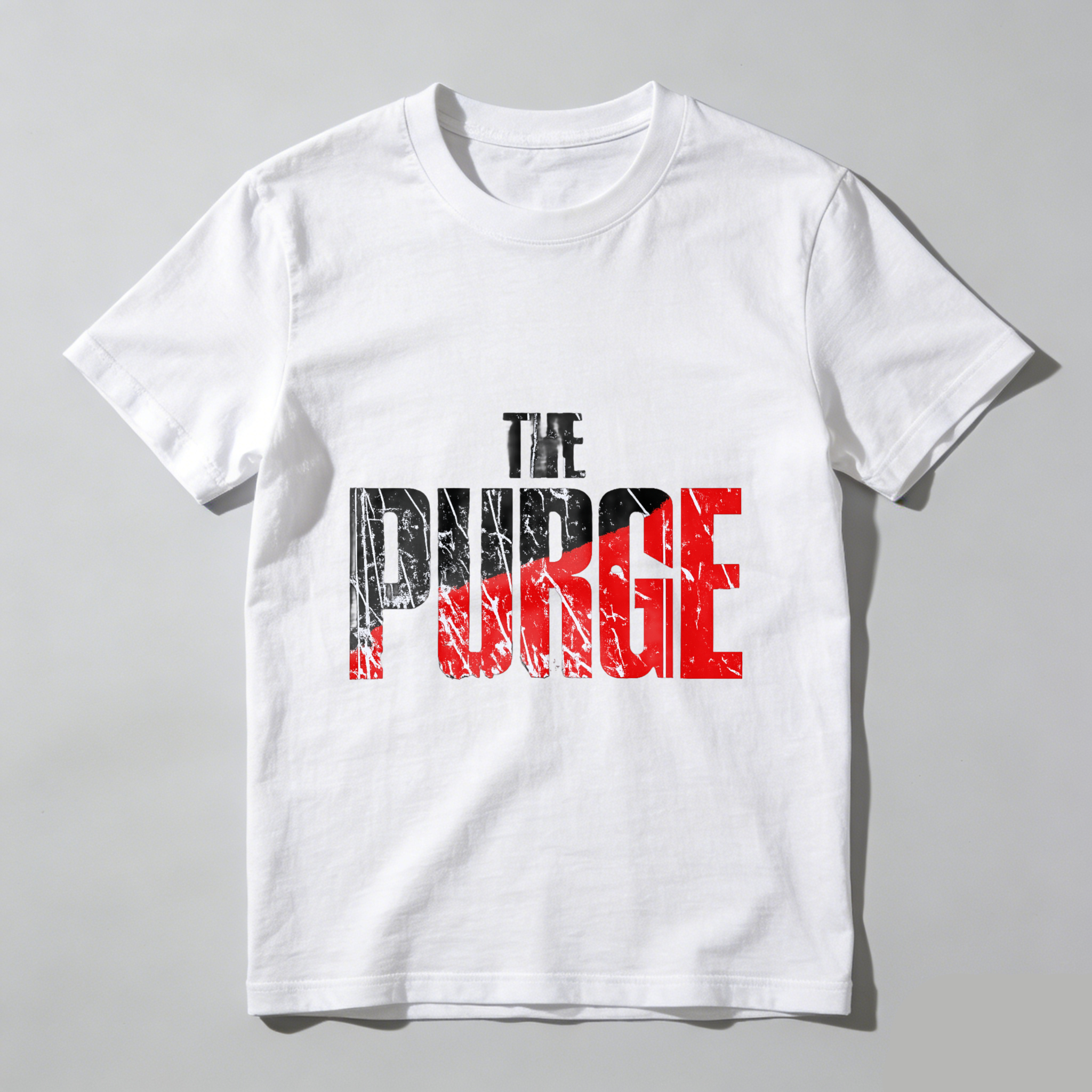TEECURENT The Purge Movie Horror Film T Shirt Black Red Graphic Design Unisex Adult Size