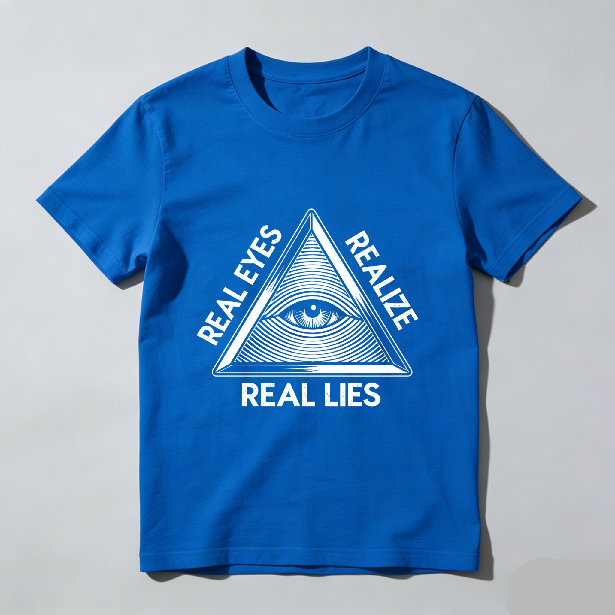TEECURENT  Real Eyes Realize Real Lies Pyramid Eye Symbol(4) TEECURENT