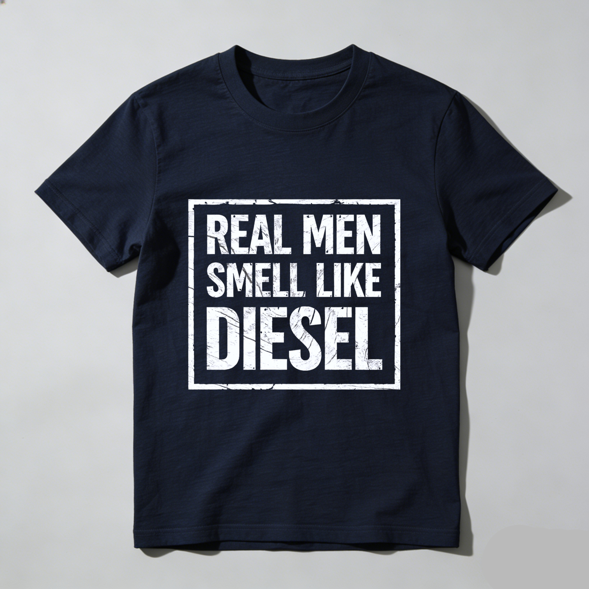 Real Men Smell Like Diesel T-Shirt For Men Black Casual Graphic Tee Shirt With Bold Statement Design