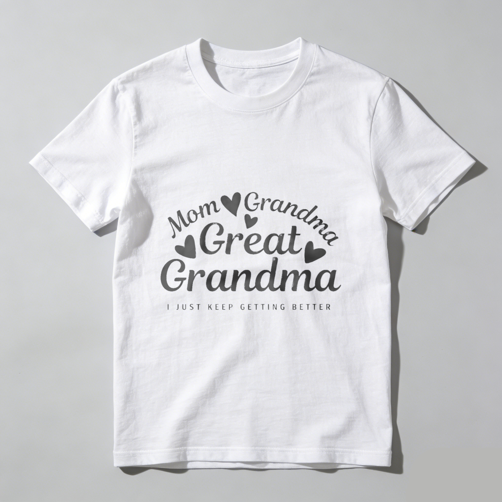 TEECURENT Mom Grandma Great Grandma I Just Keep Getting Better T-Shirt For Women And Men Family Love Gift Shirt WOMEN