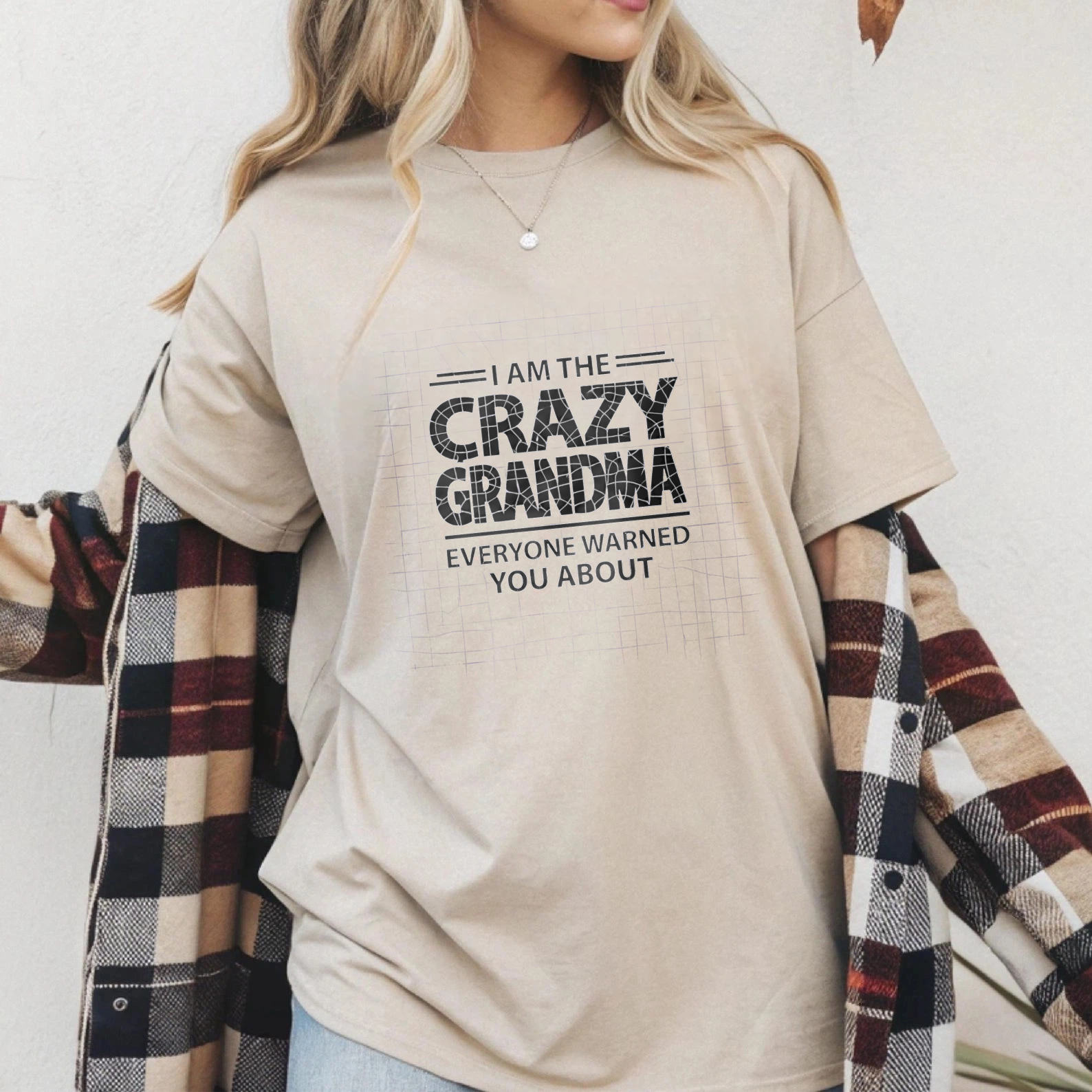 TEECURENT I Am The Crazy Grandma Everyone Warned You About T Shirt WOMEN