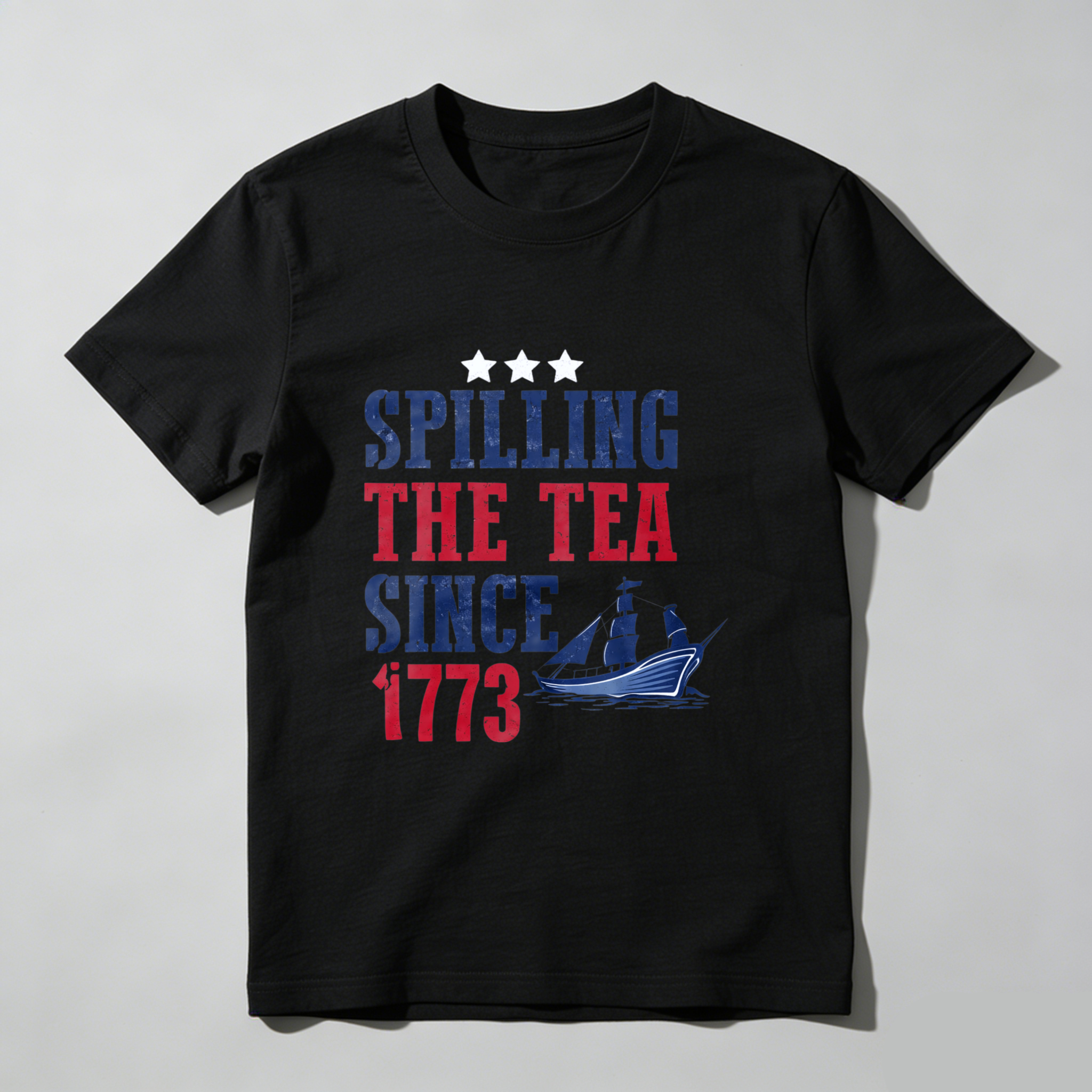 TEECURENT Spilling The Tea Since 1773 American Revolution T Shirt Patriotic Independence Day Costume Men Women Funny Gift WOMEN