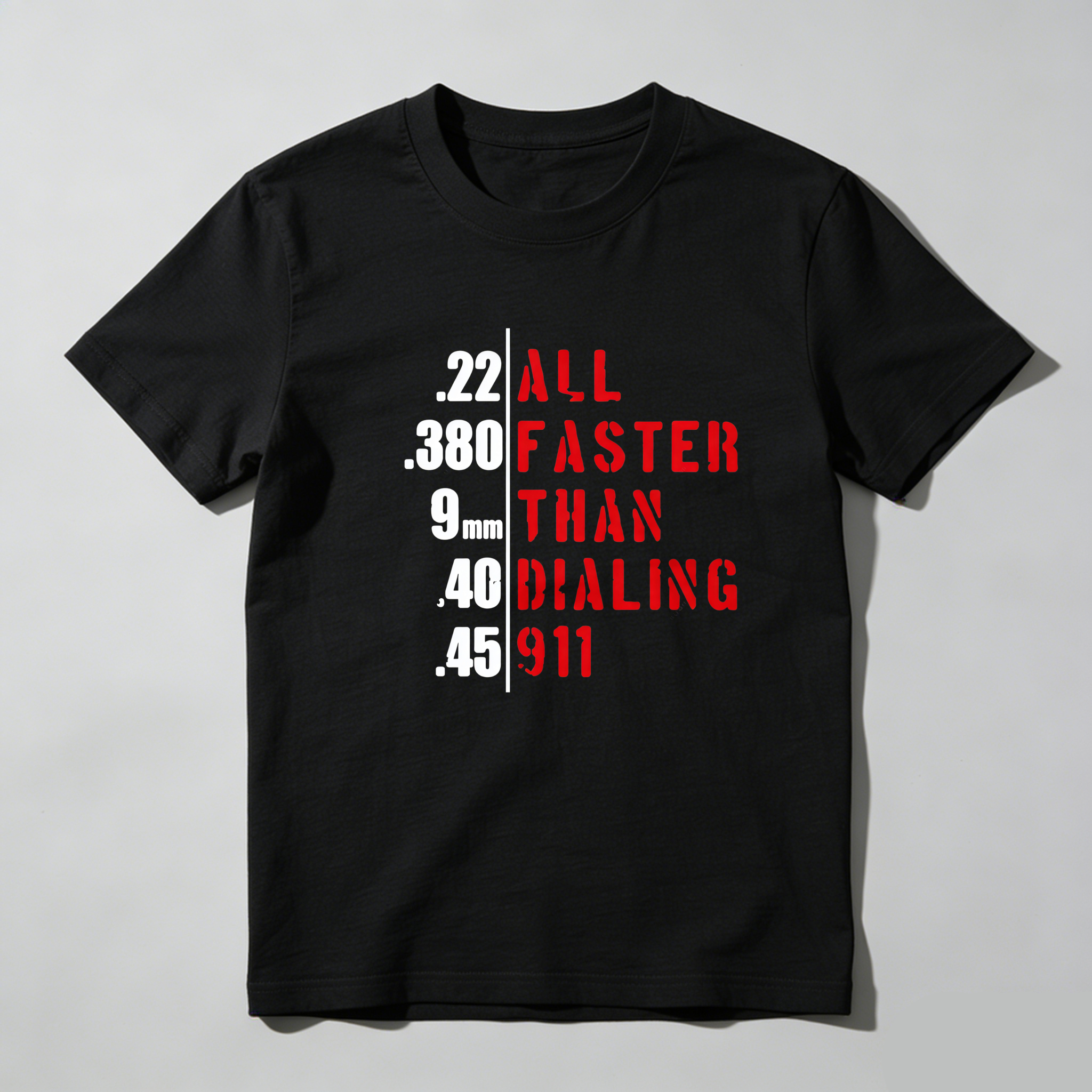 TEECURENT All Faster Than Dialing 911 Pure Cotton Short Sleeve T Shirt-TeeCurent