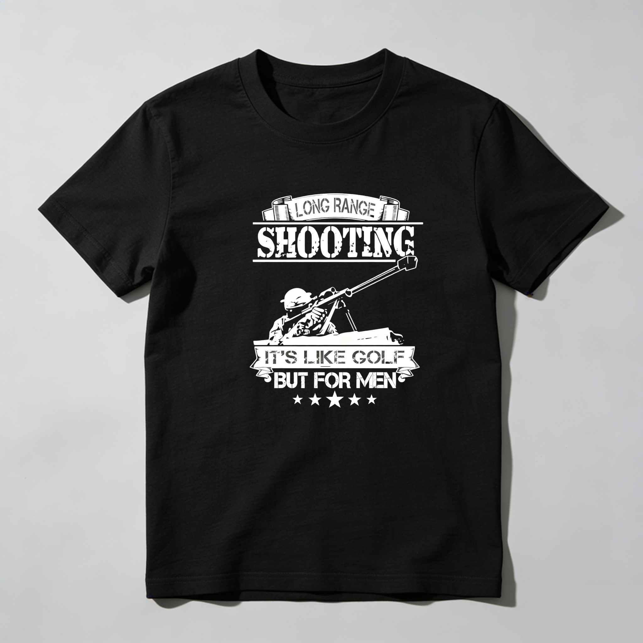 TEECURENT Long Range Shooting Its Like Golf But For Men Pure Cotton Short Sleeve T Shirt-TeeCurent