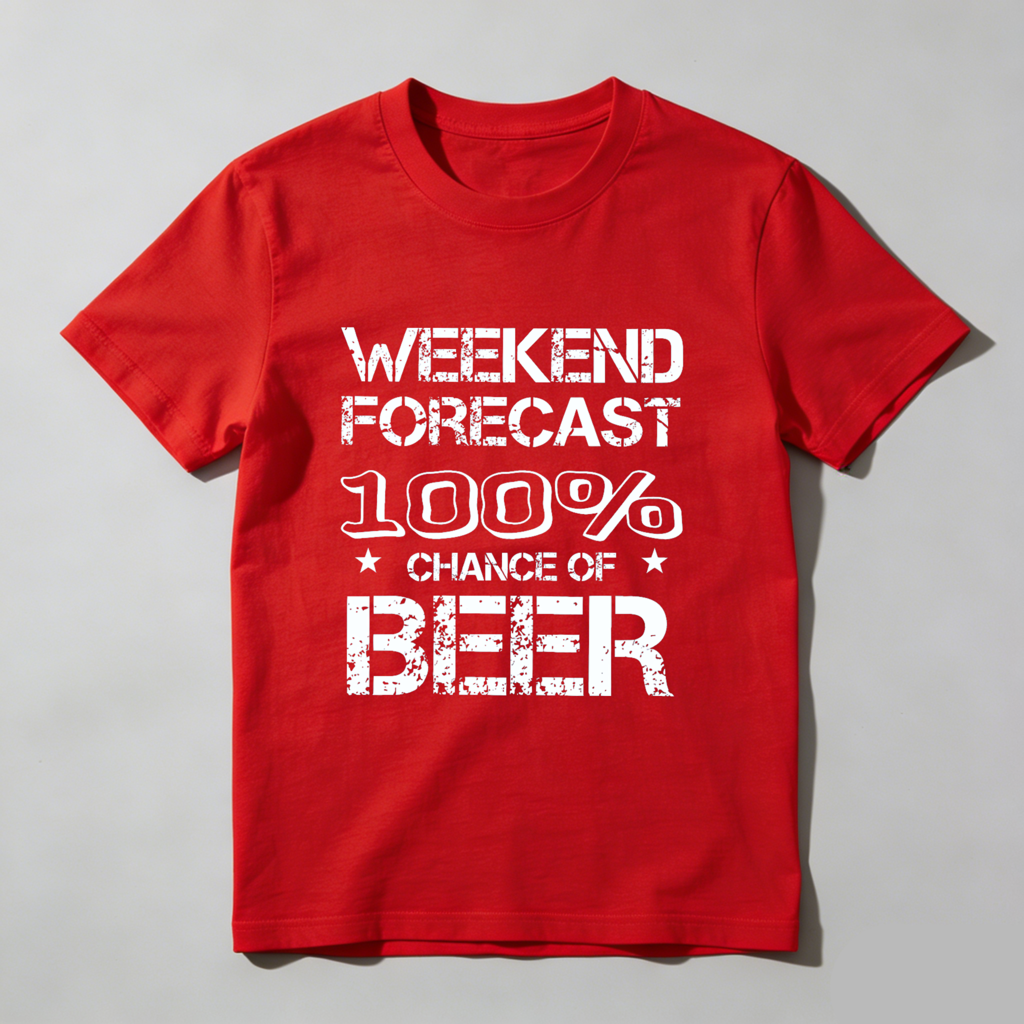 TEECURENT Weekend Forecast 100 Percent Chance Of Beer T-Shirt For Men And Women Funny Drinking Shirt Casual Graphic Tee Party Wear WOMEN