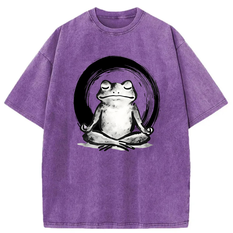 Frog Meditating In Zen Circle tshirt 100% cotton