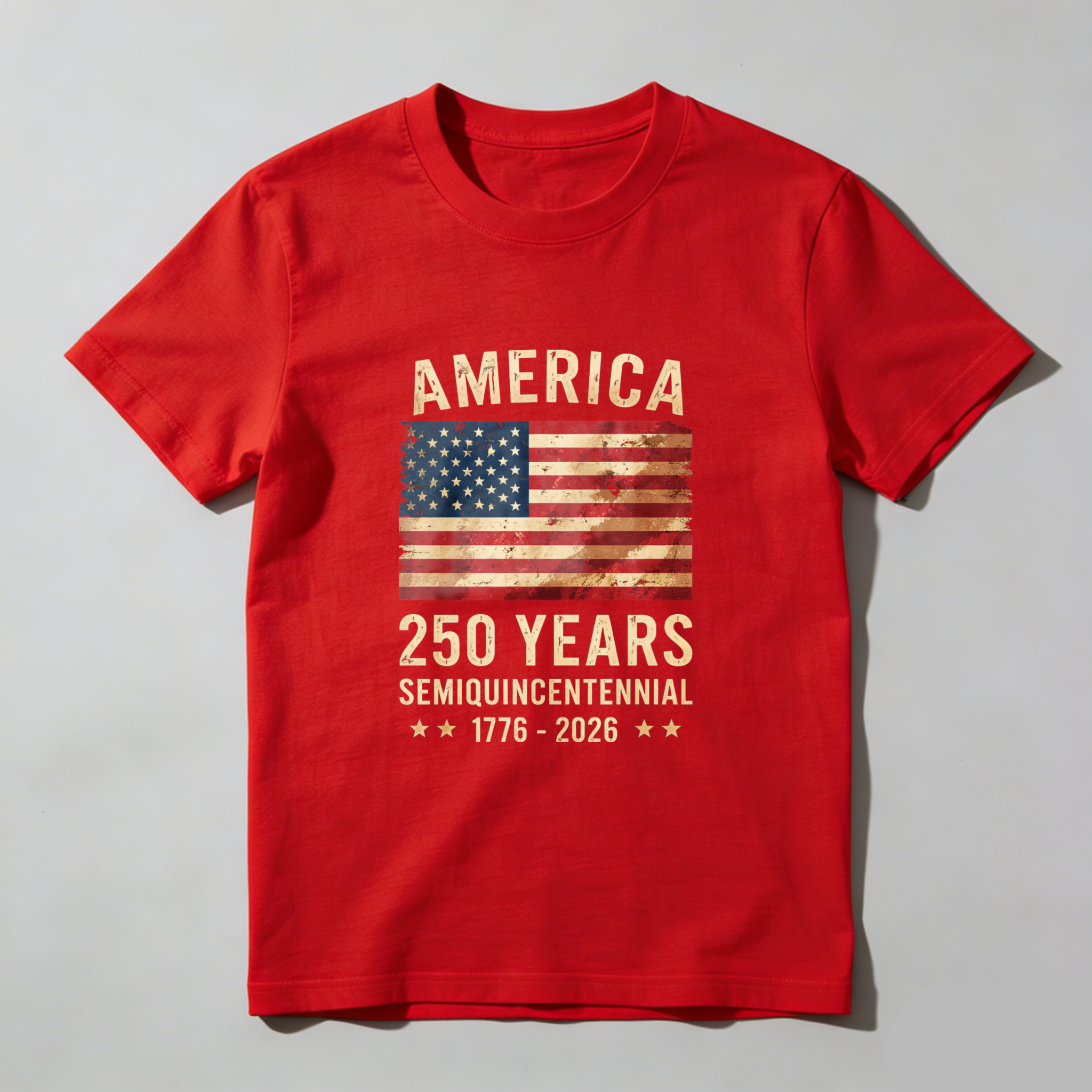 America 250 Years Semiquincentennial 1776 2026 Independence Day Patriotic Flag T-Shirt