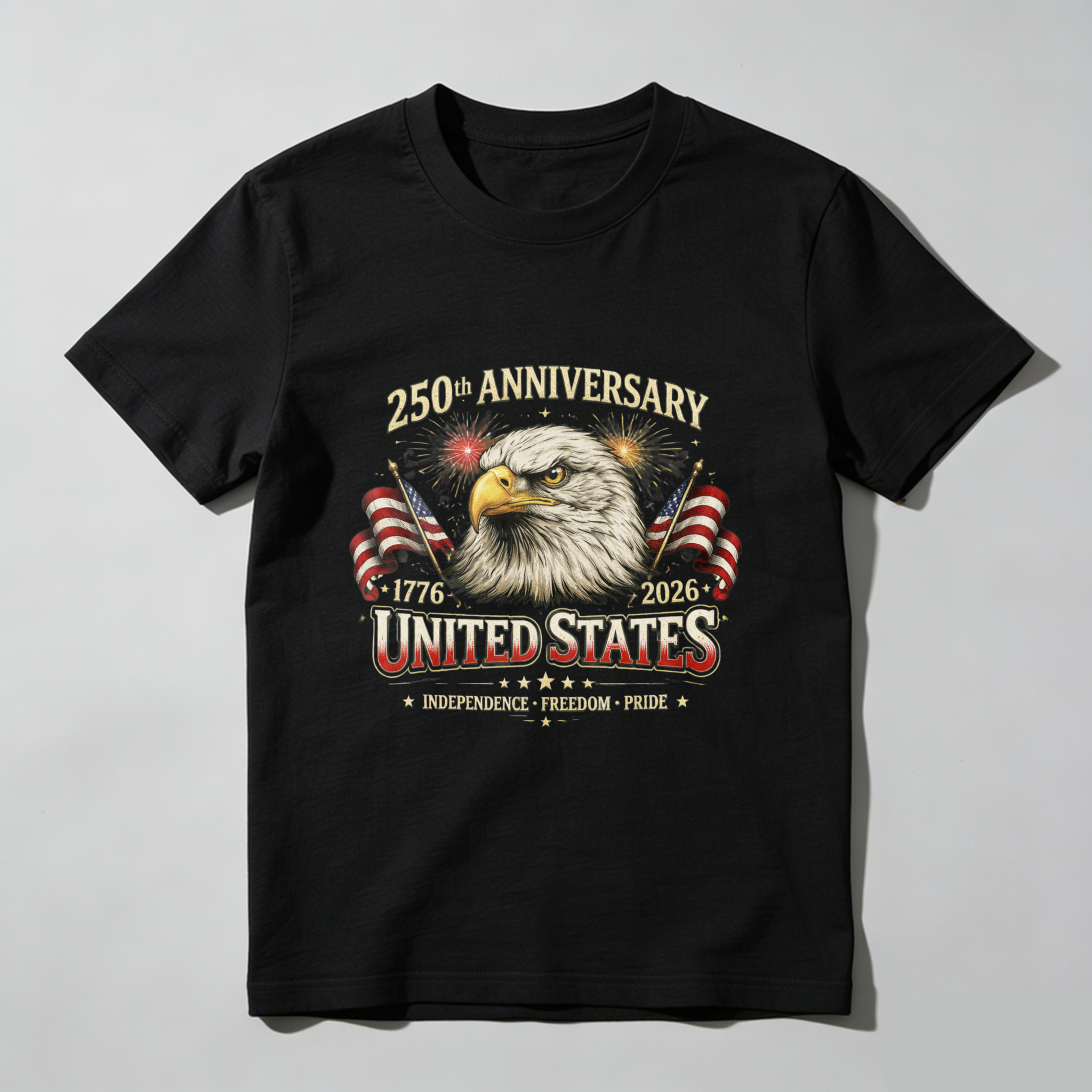 250th Anniversary United States Independence Freedom Pride Eagle American Flag T Shirt 1776 2026