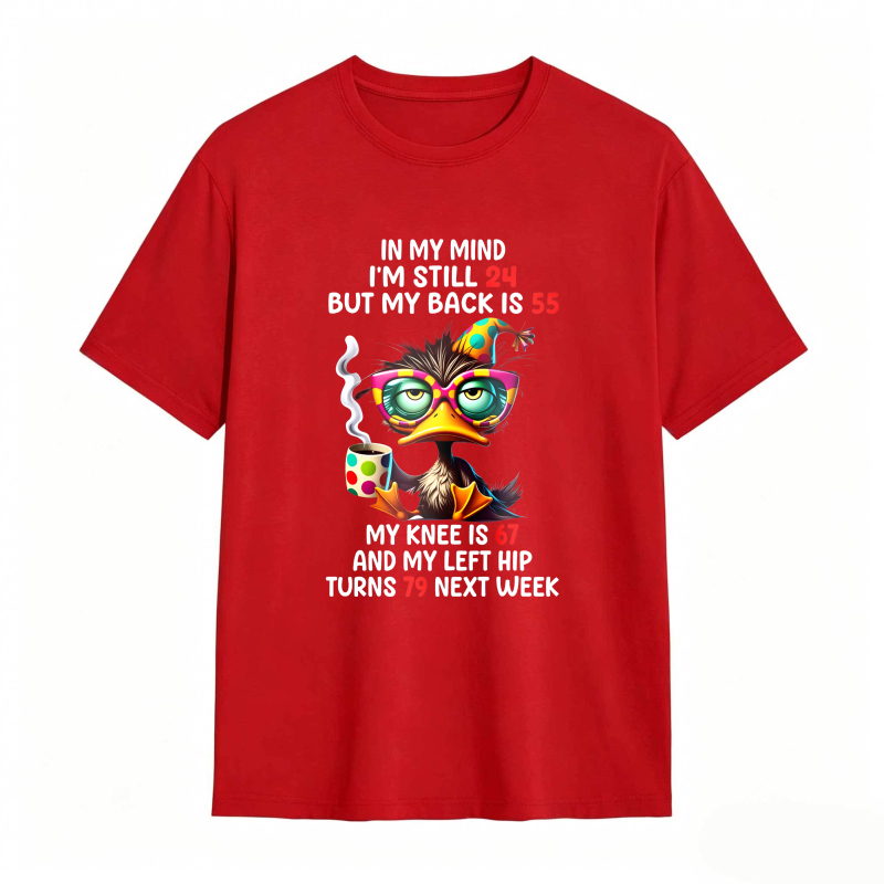 Duck With Glasses And Text About Age And Body Parts Unisex Classic T-shirt