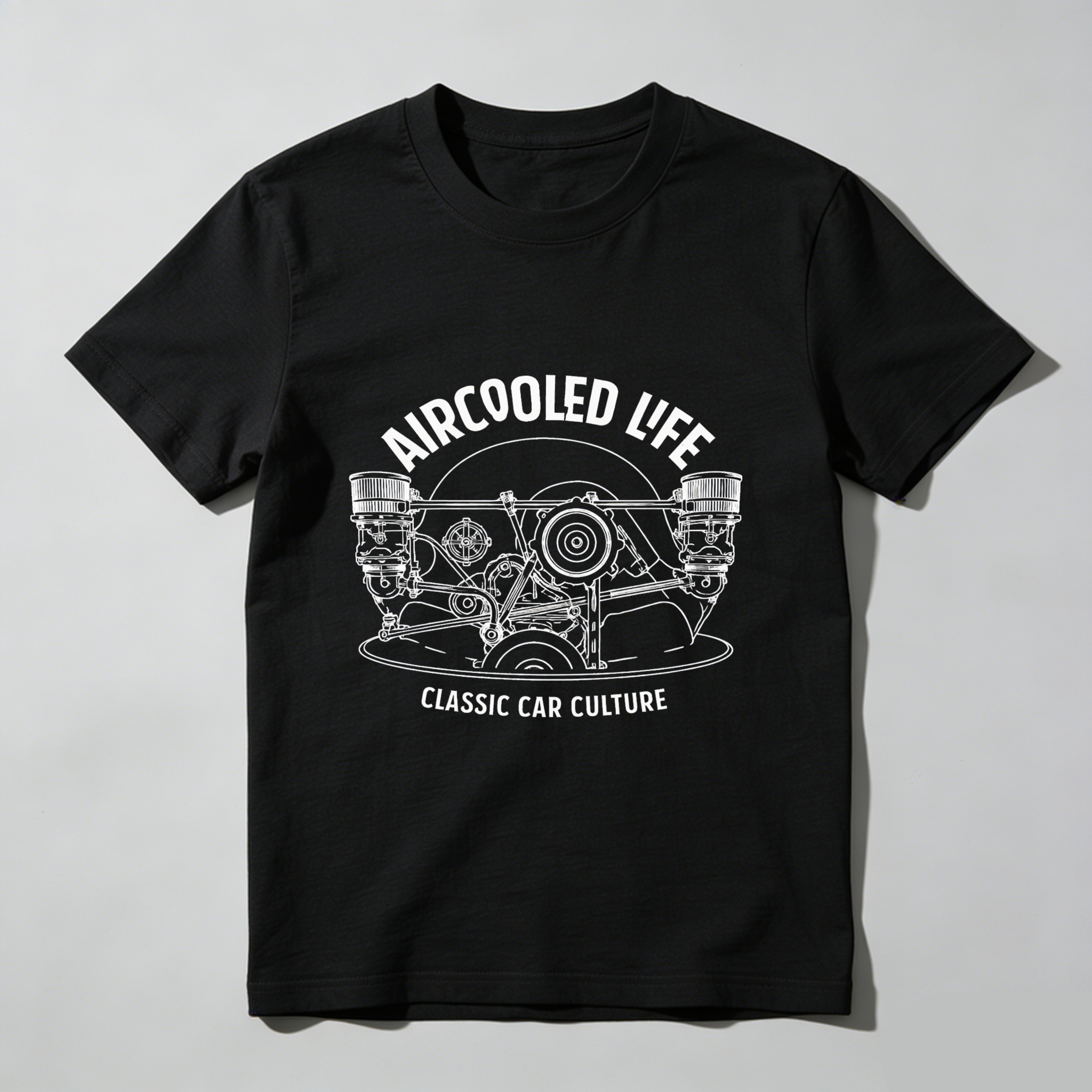 Aircooled Life Classic Car Culture T Shirt For Volkswagen Enthusiasts And Air Cooled Engine Fans