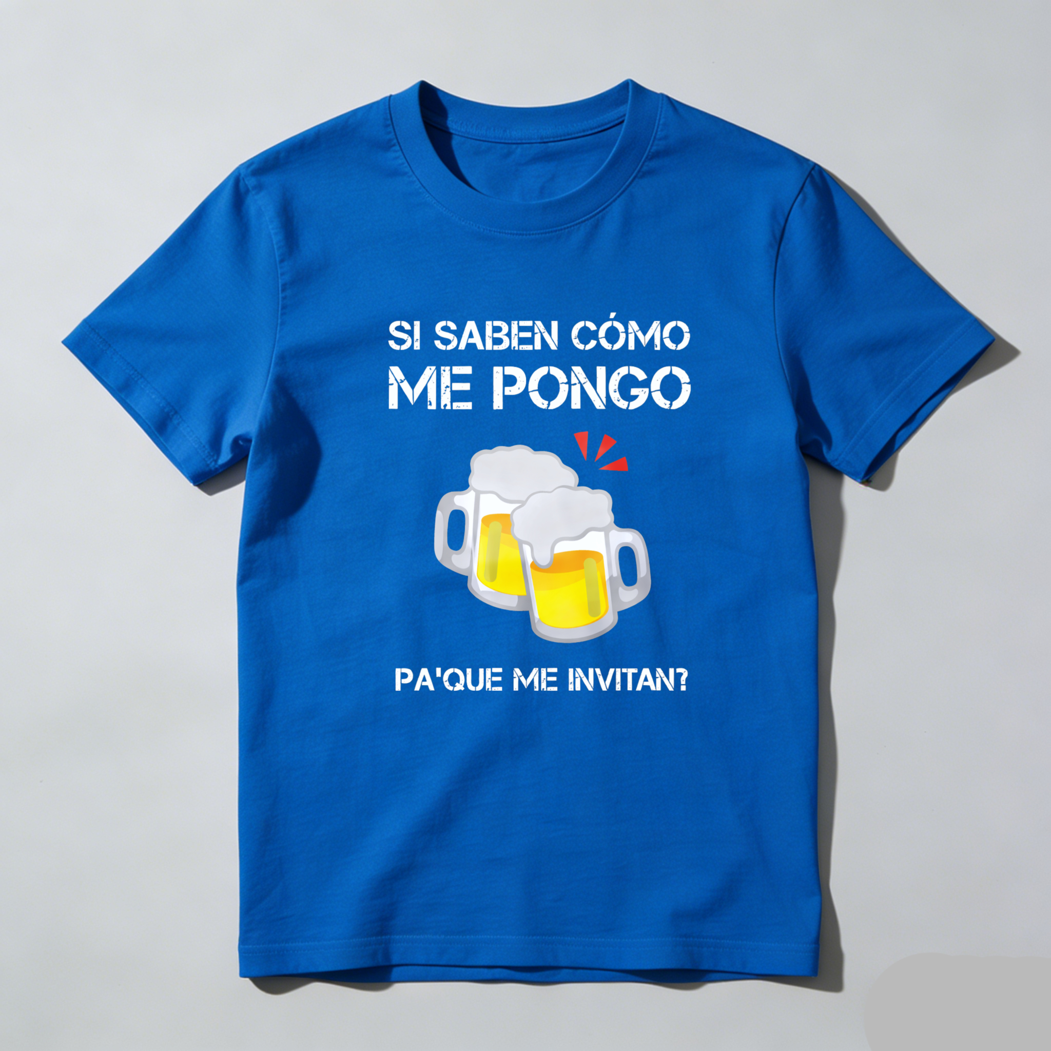 TEECURENT Si Saben Como Me Pongo Pa Que Me Invitan Beer T-Shirt Funny Spanish Saying Party Shirt-TeeCurent