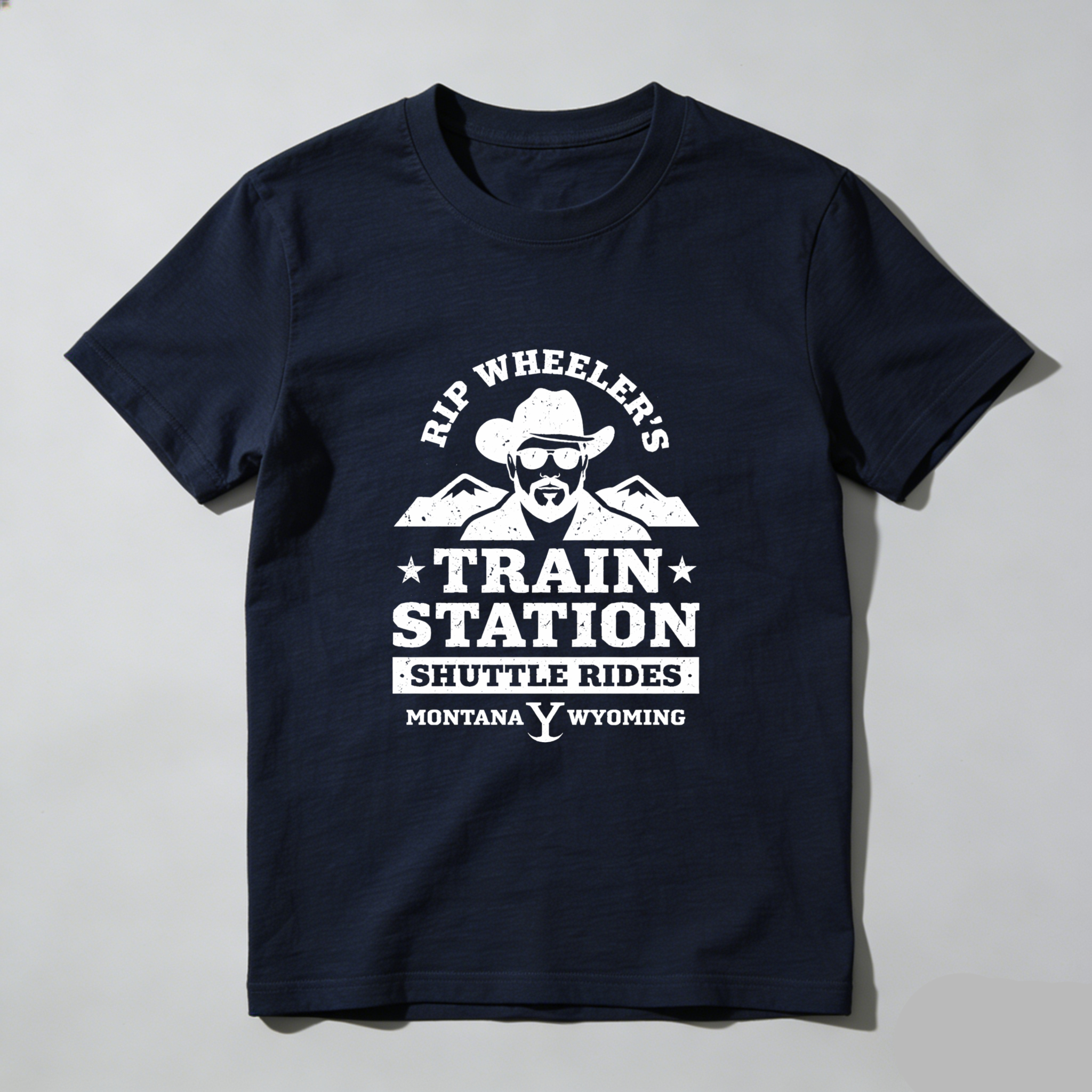 TEECURENT Rip Wheelers Train Station Shuttle Rides Montana Wyoming T Shirt