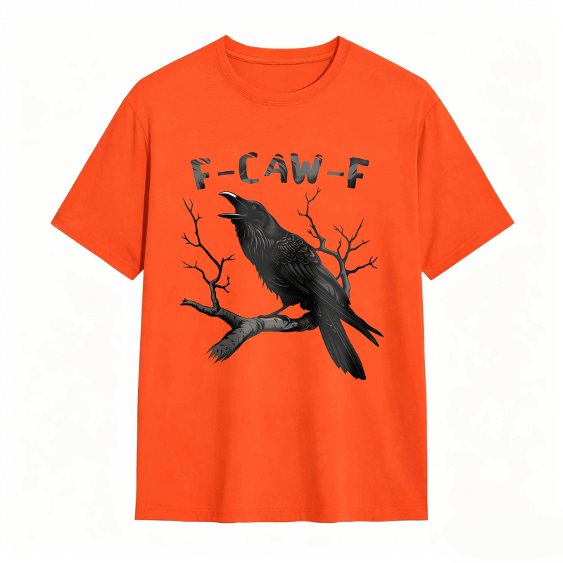 Crow On Branch With F Caw F Text Unisex Classic T-shirt