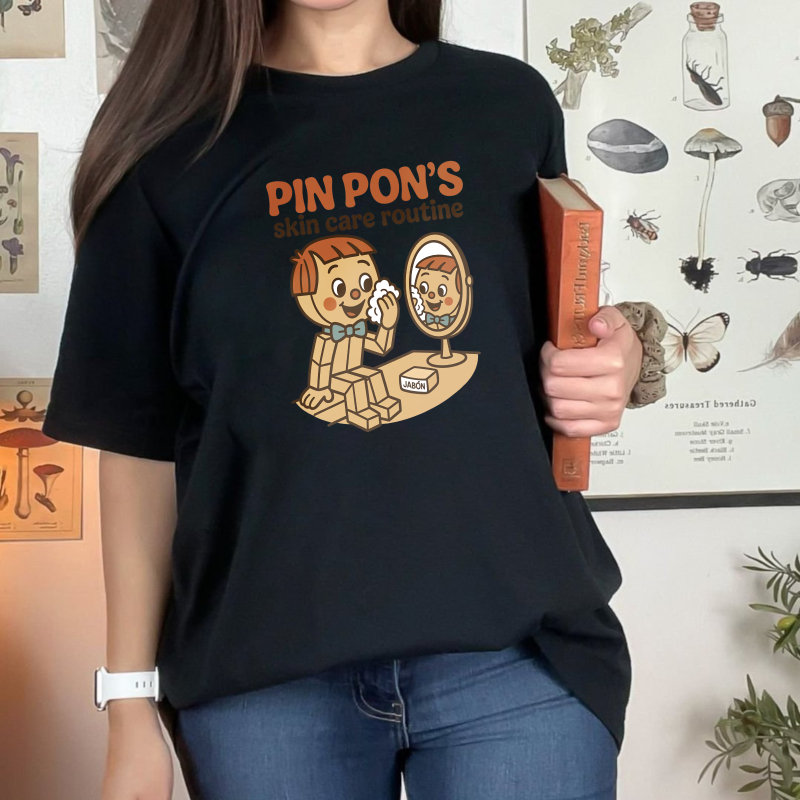 Pin Pons Skin Care Routine Cartoon Character Unisex Classic T-shirt