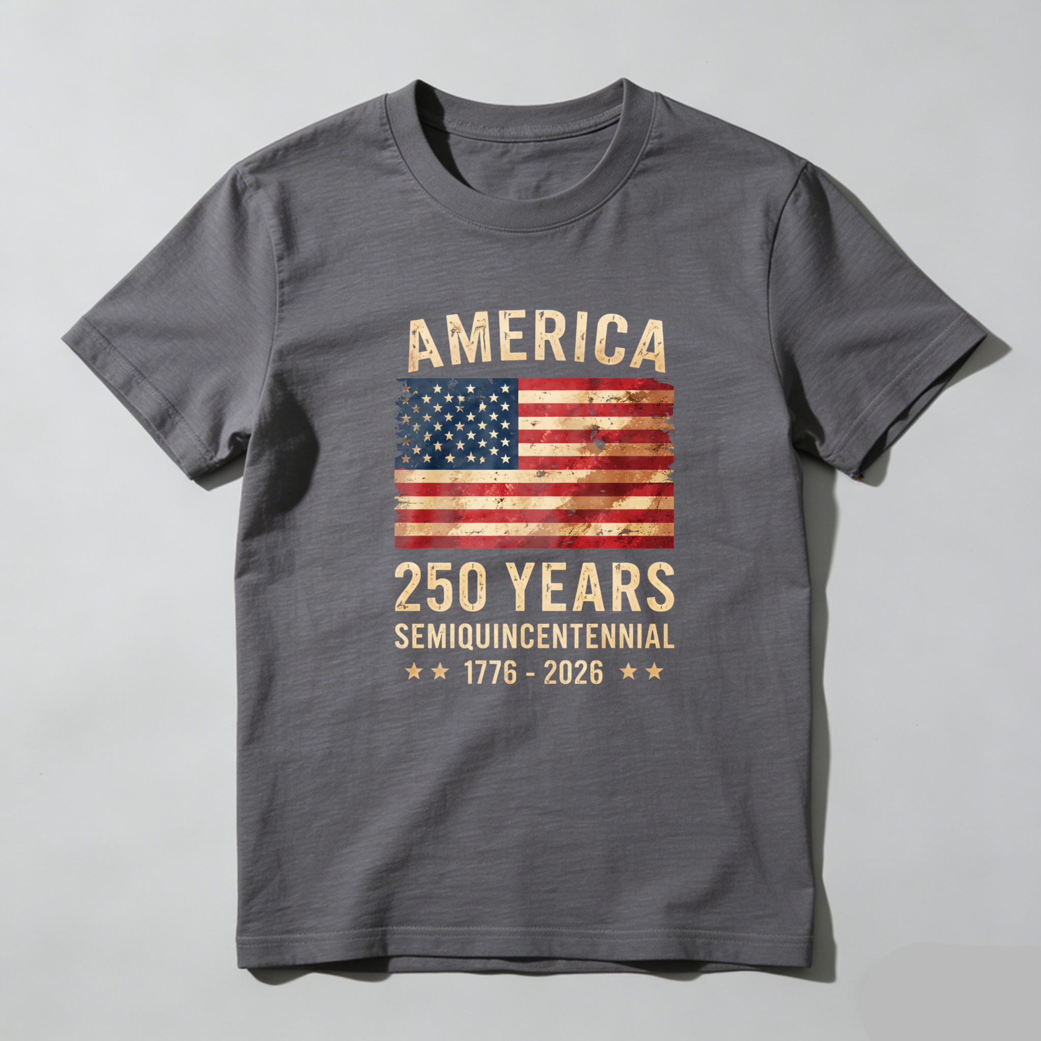 America 250 Years Semiquincentennial 1776 2026 Independence Day Patriotic Flag T-Shirt
