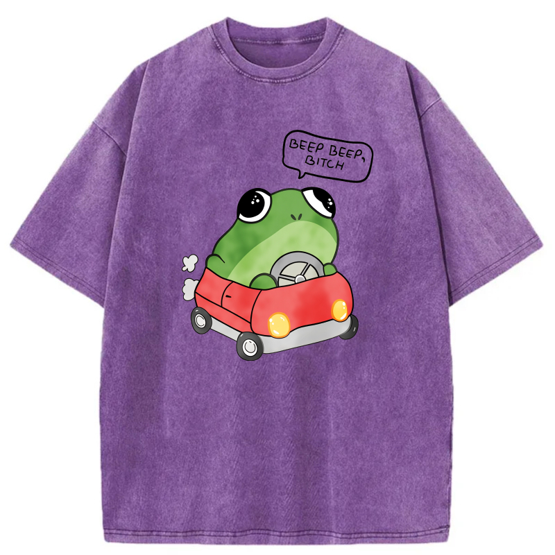 Frog Driving Red Car Beep Beep  tshirt 100% cotton