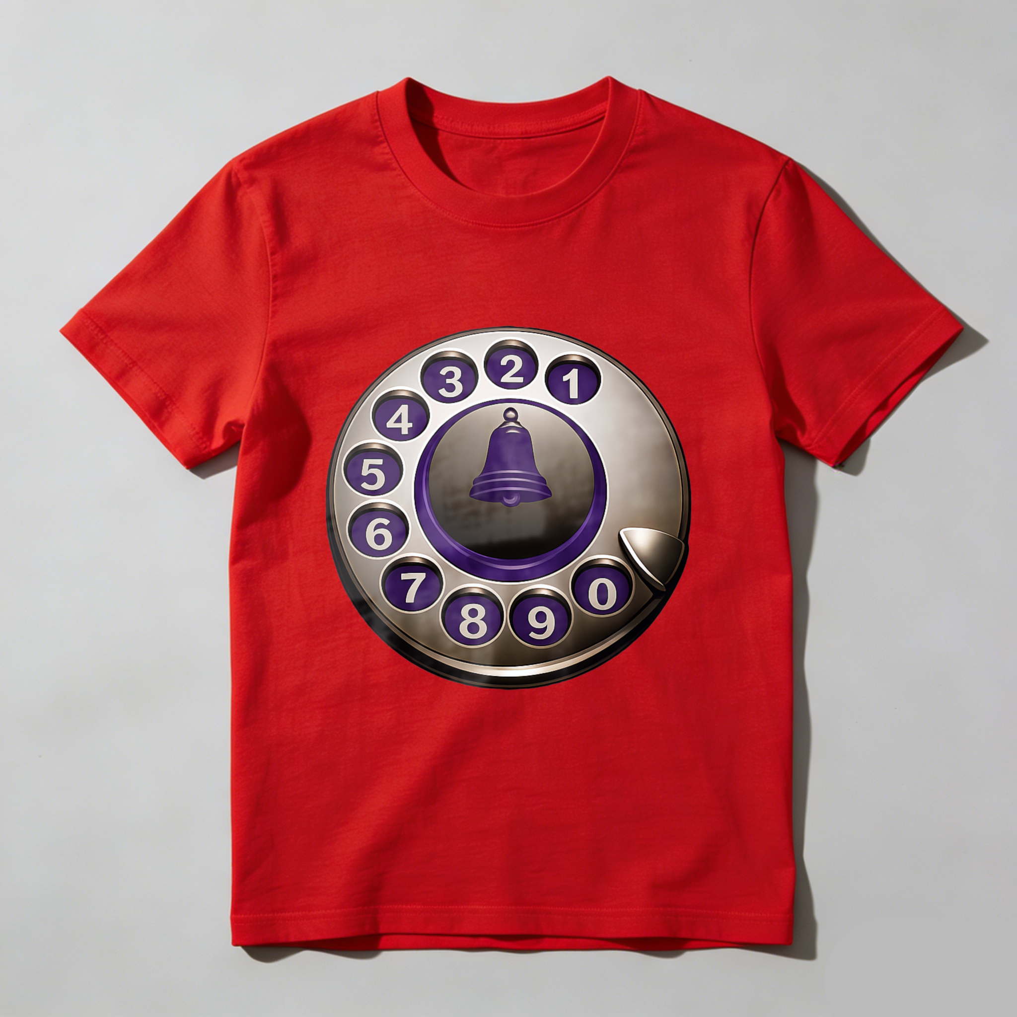 Retro Telephone Dial Design T Shirt Made In Usa