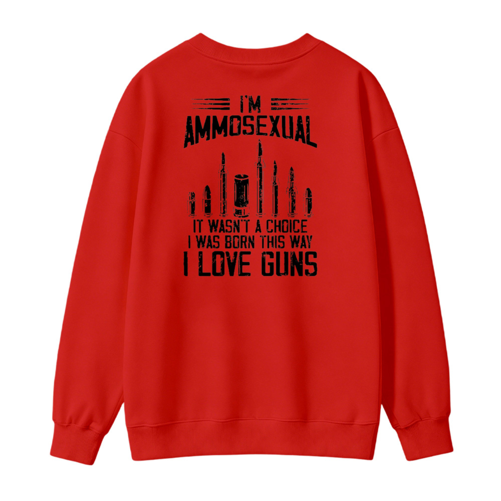 I Love Guns Ammunition Graphic Print Sweatshirt