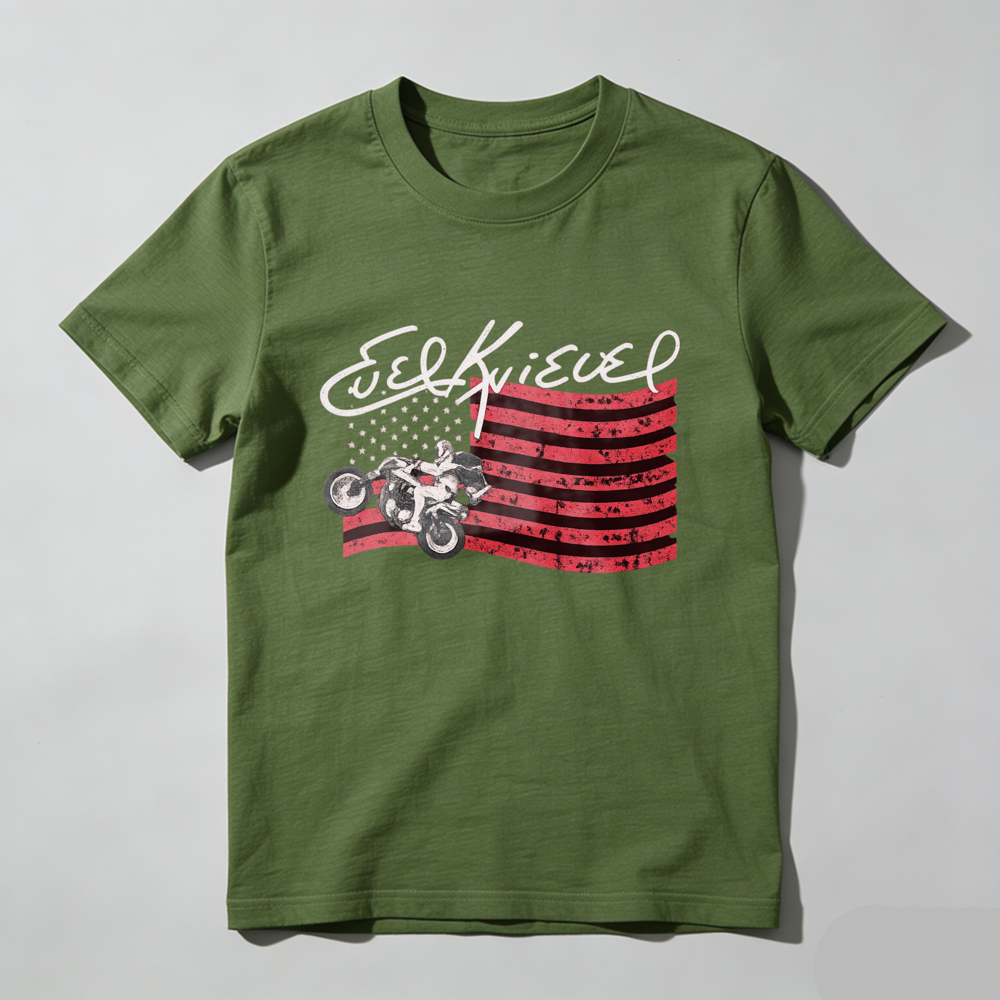 Joe Quieer American Flag Motorcycle T Shirt Made In Usa