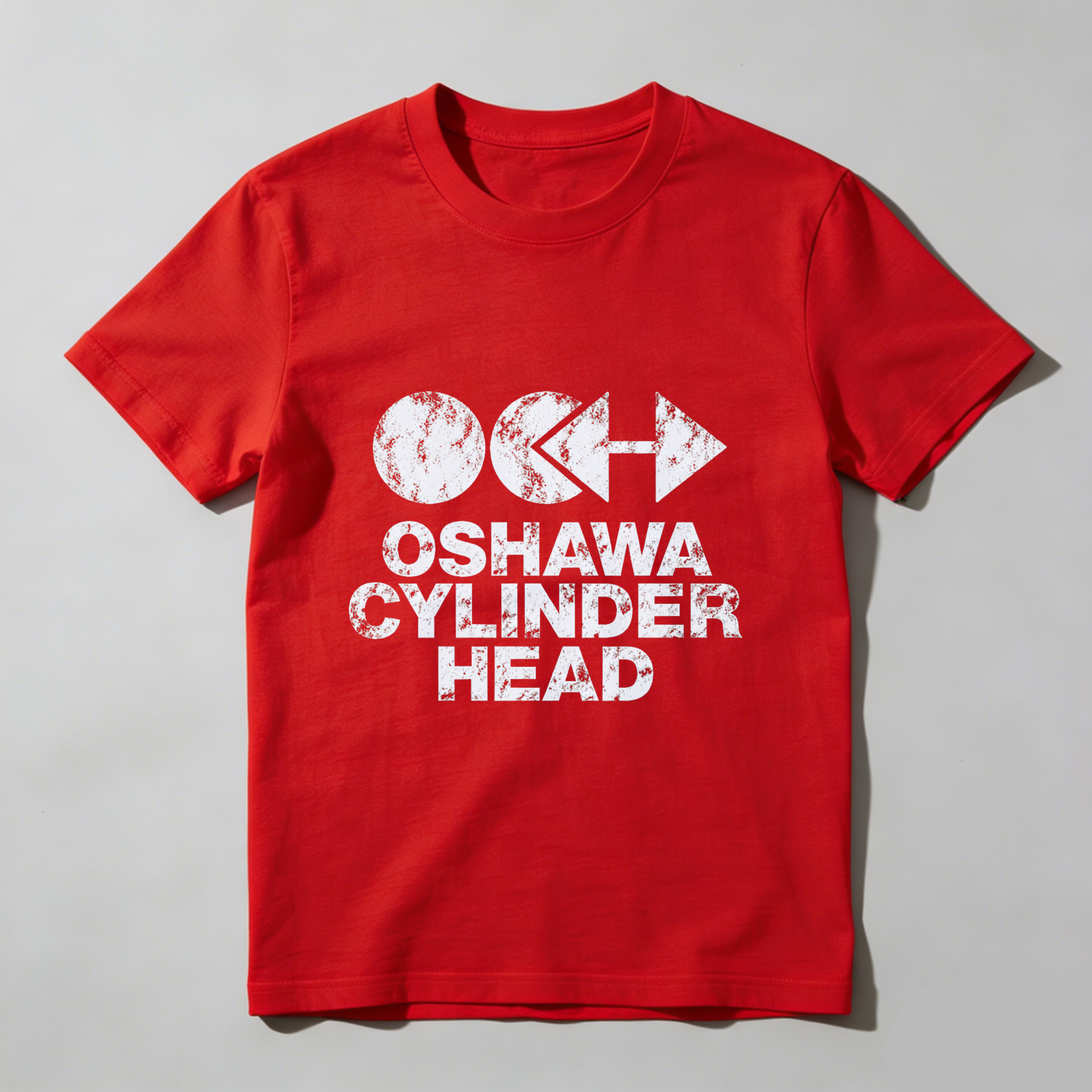 Oshawa Cylinder Head T Shirt Automotive Enthusiast Gift Black Cotton Tee
